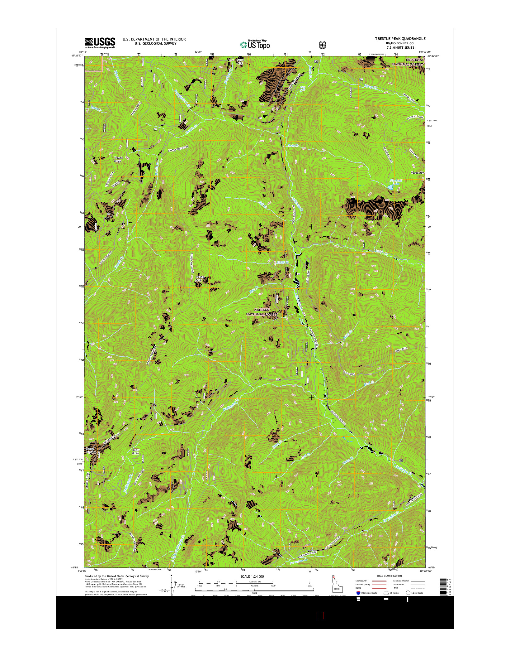 USGS US TOPO 7.5-MINUTE MAP FOR TRESTLE PEAK, ID 2017