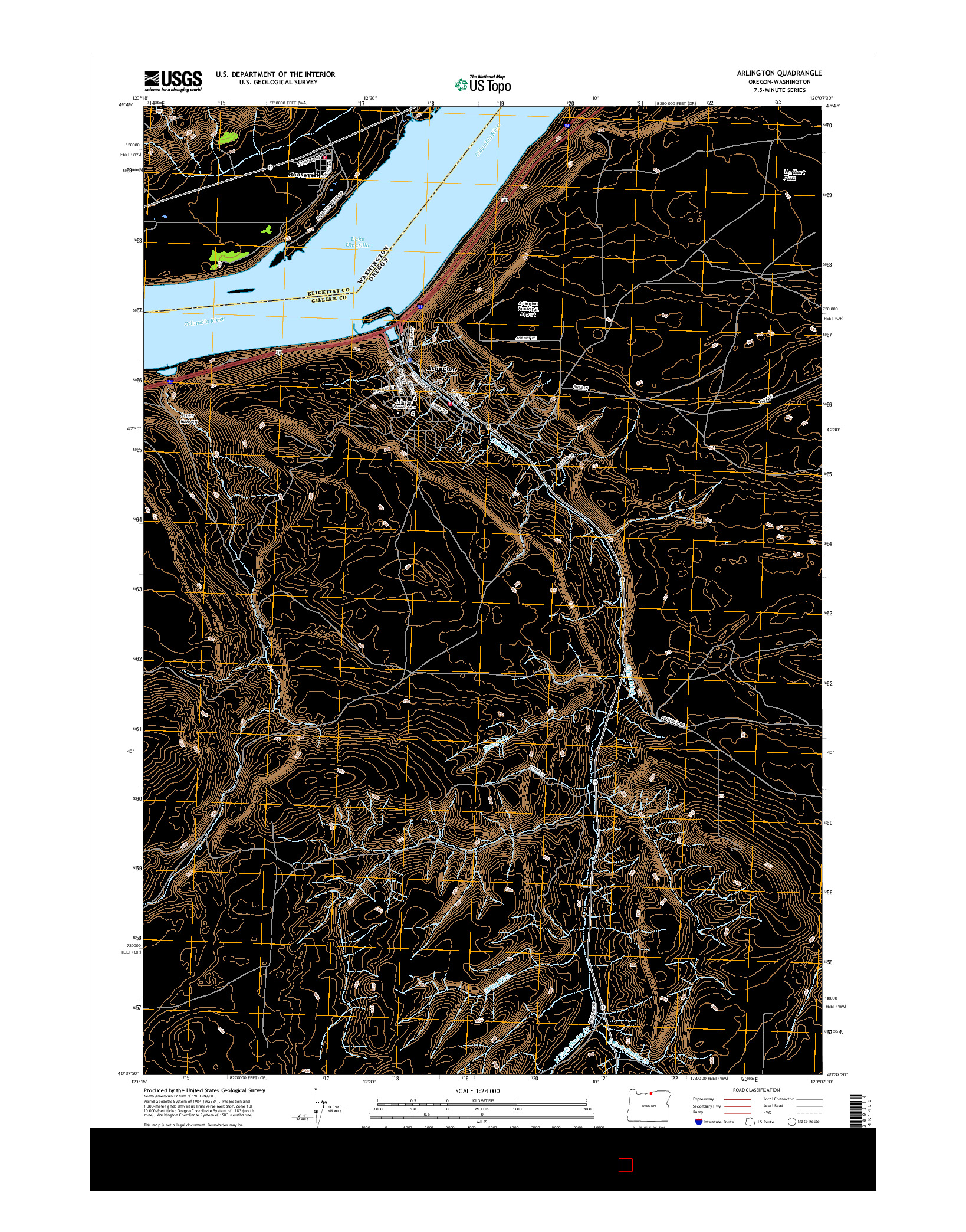 USGS US TOPO 7.5-MINUTE MAP FOR ARLINGTON, OR-WA 2017