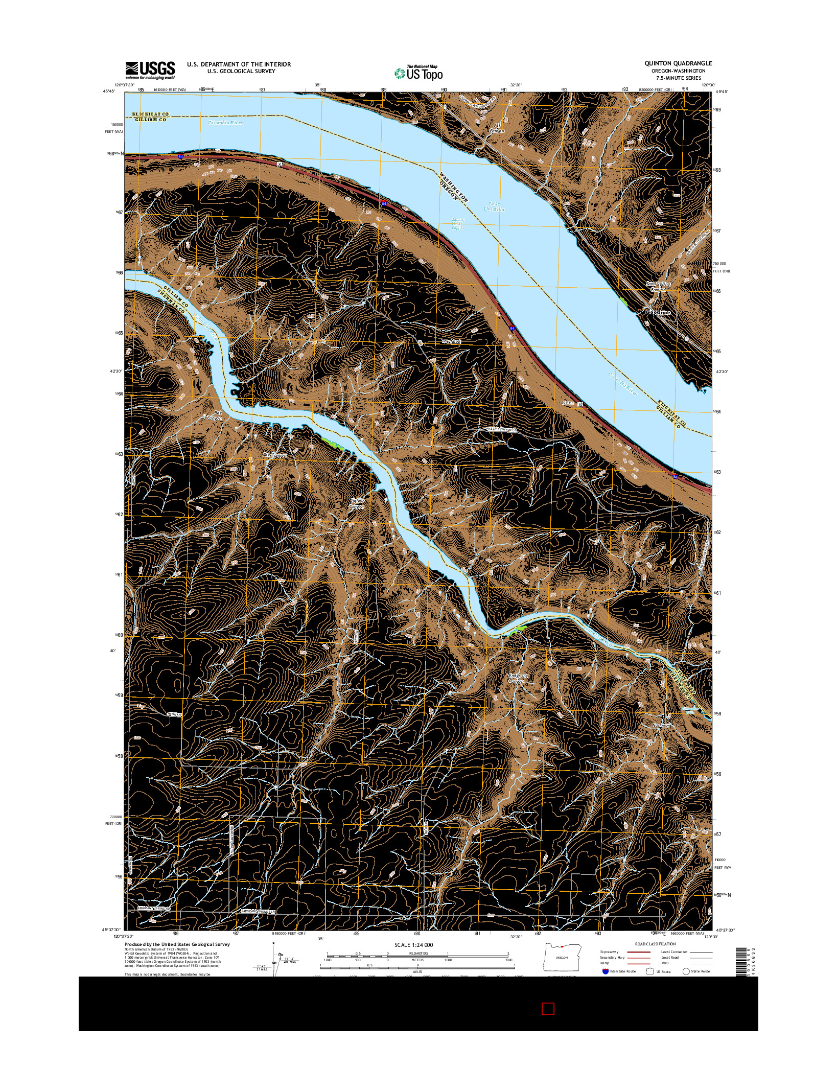USGS US TOPO 7.5-MINUTE MAP FOR QUINTON, OR-WA 2017