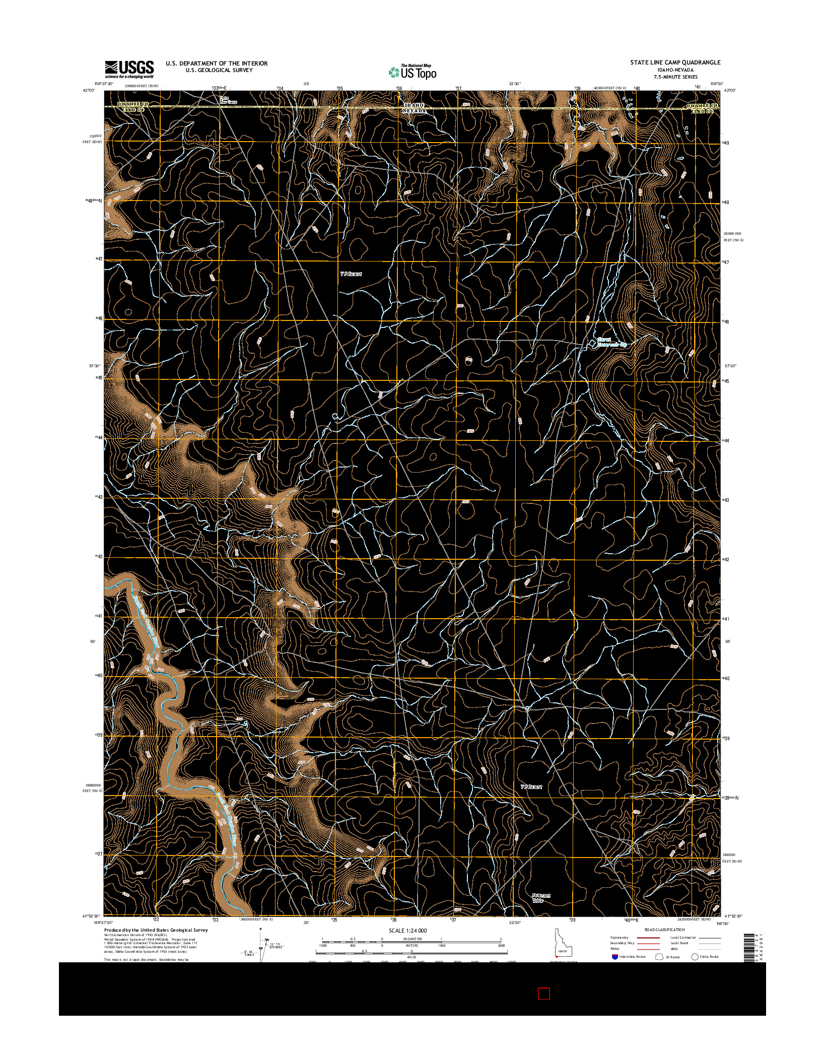 USGS US TOPO 7.5-MINUTE MAP FOR STATE LINE CAMP, ID-NV 2017