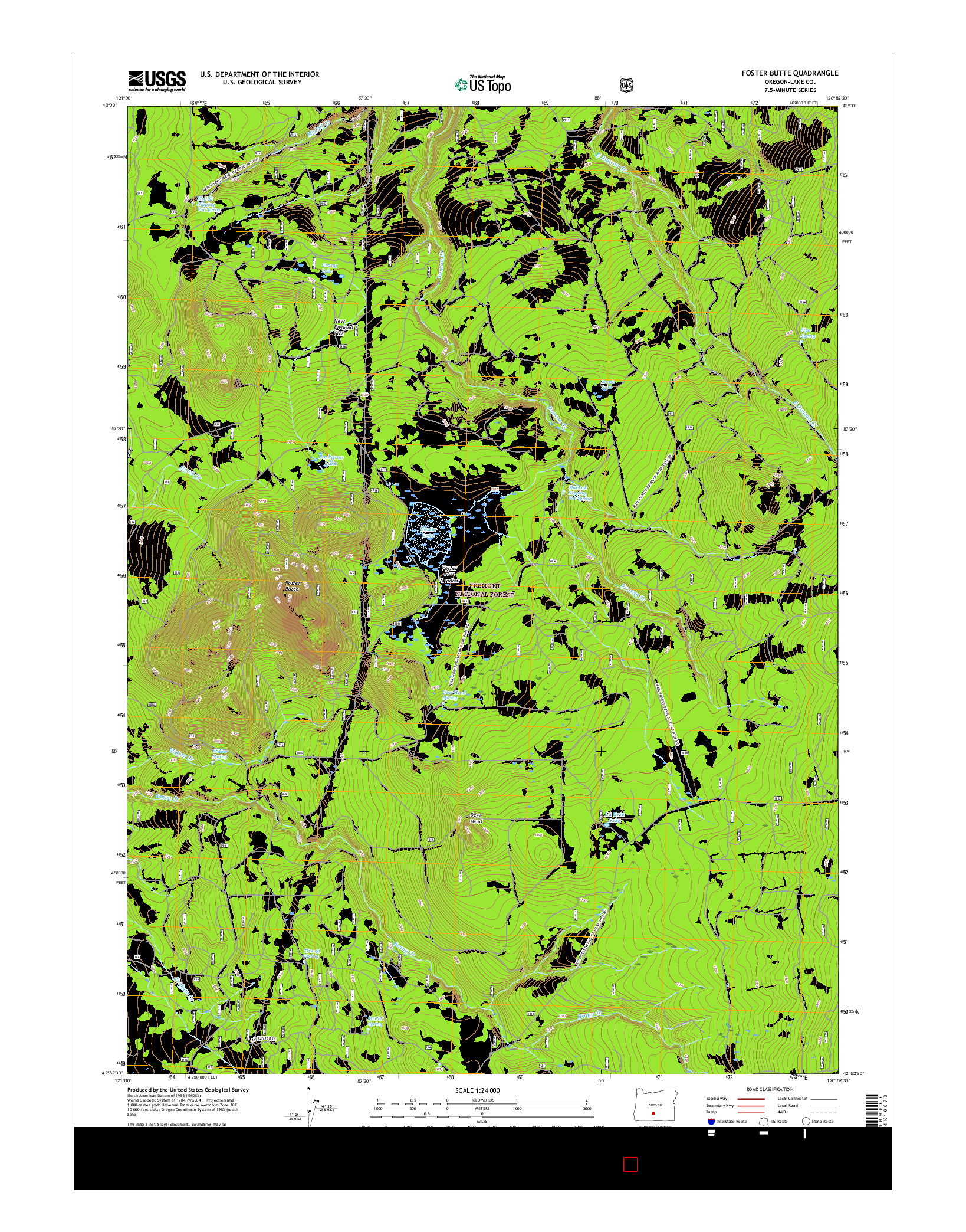 USGS US TOPO 7.5-MINUTE MAP FOR FOSTER BUTTE, OR 2017