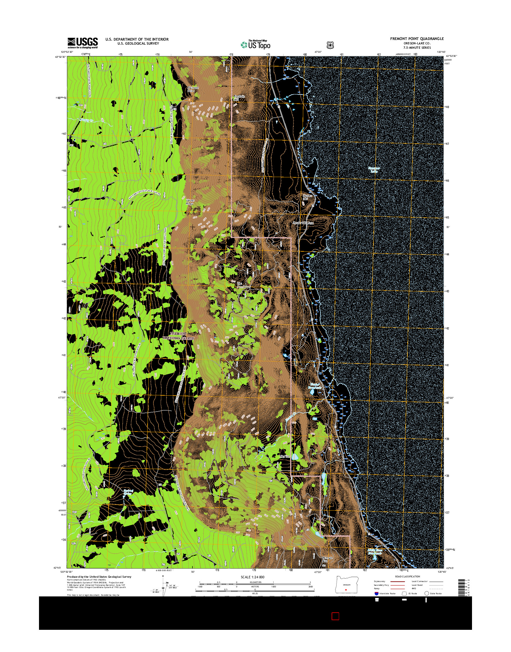 USGS US TOPO 7.5-MINUTE MAP FOR FREMONT POINT, OR 2017