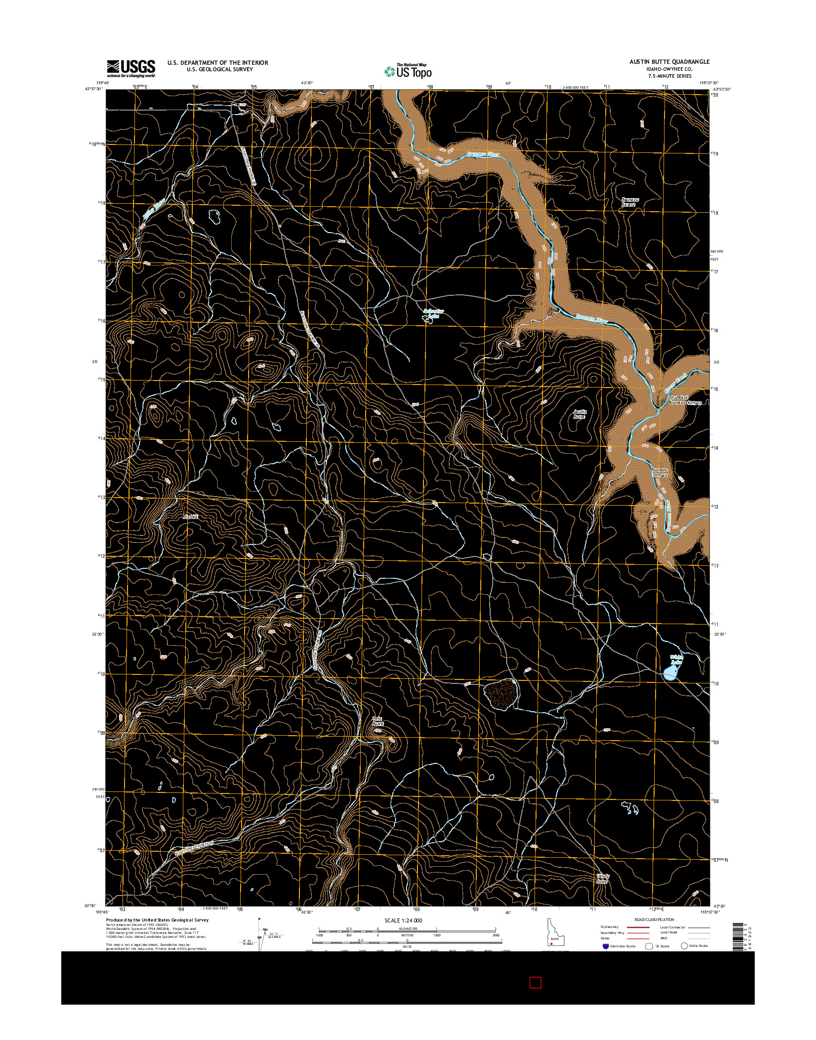 USGS US TOPO 7.5-MINUTE MAP FOR AUSTIN BUTTE, ID 2017