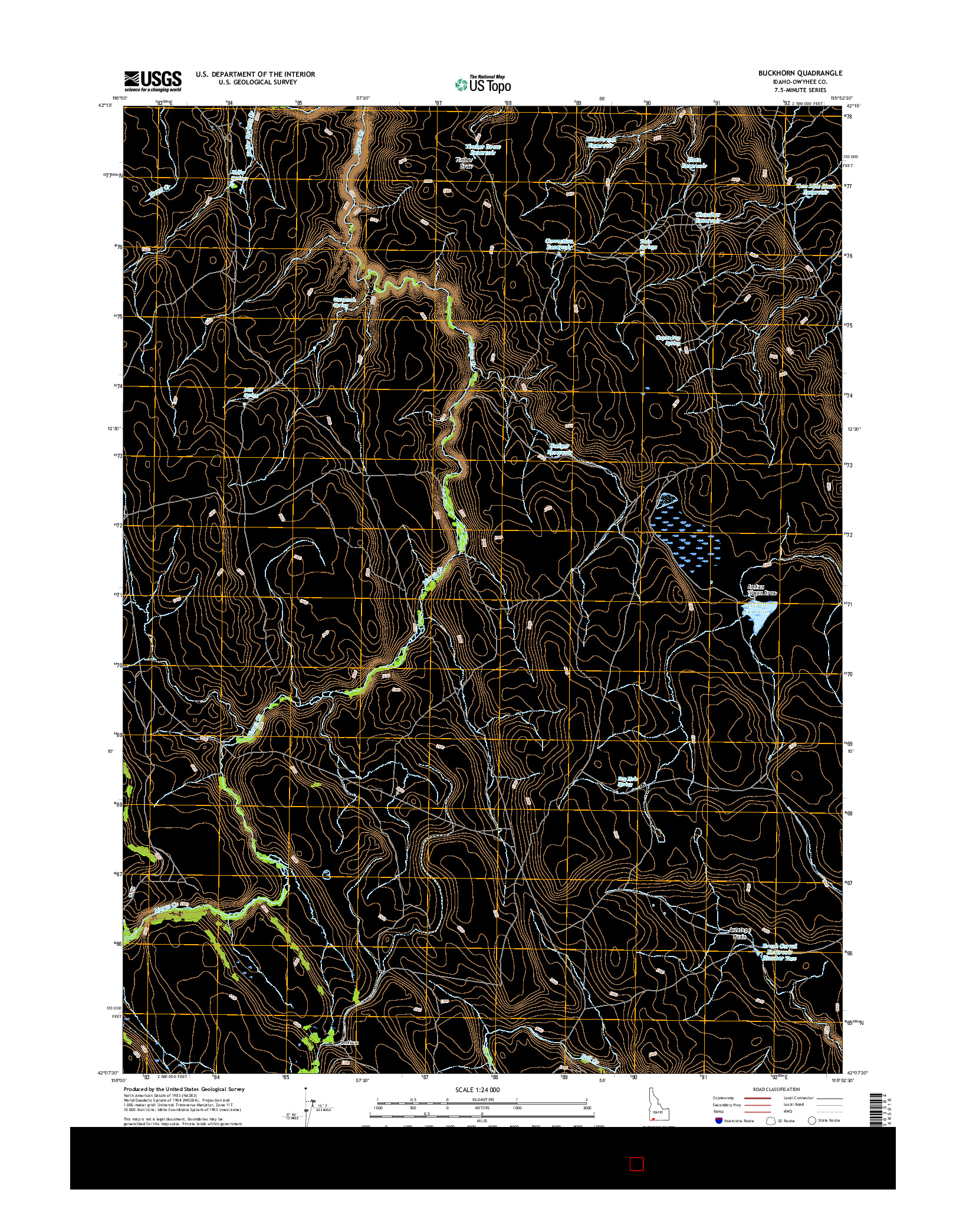 USGS US TOPO 7.5-MINUTE MAP FOR BUCKHORN, ID 2017