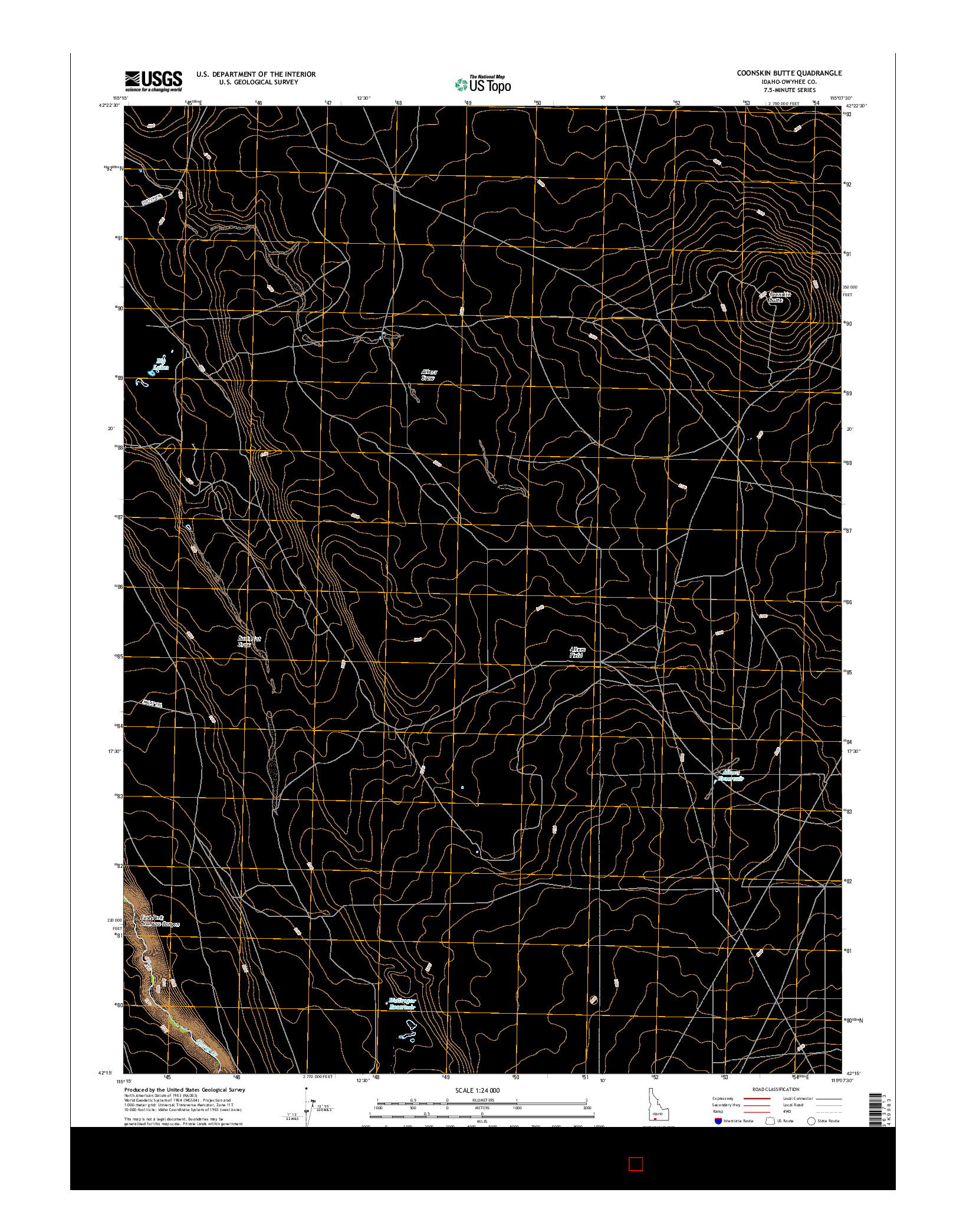 USGS US TOPO 7.5-MINUTE MAP FOR COONSKIN BUTTE, ID 2017