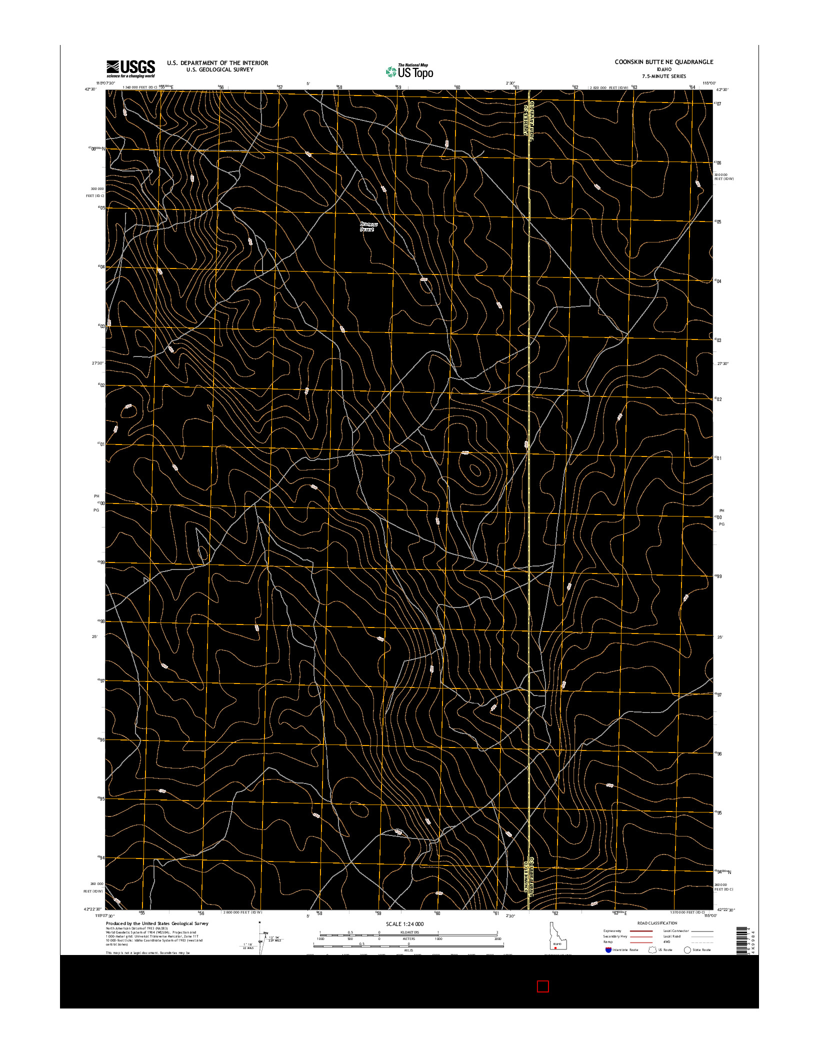 USGS US TOPO 7.5-MINUTE MAP FOR COONSKIN BUTTE NE, ID 2017