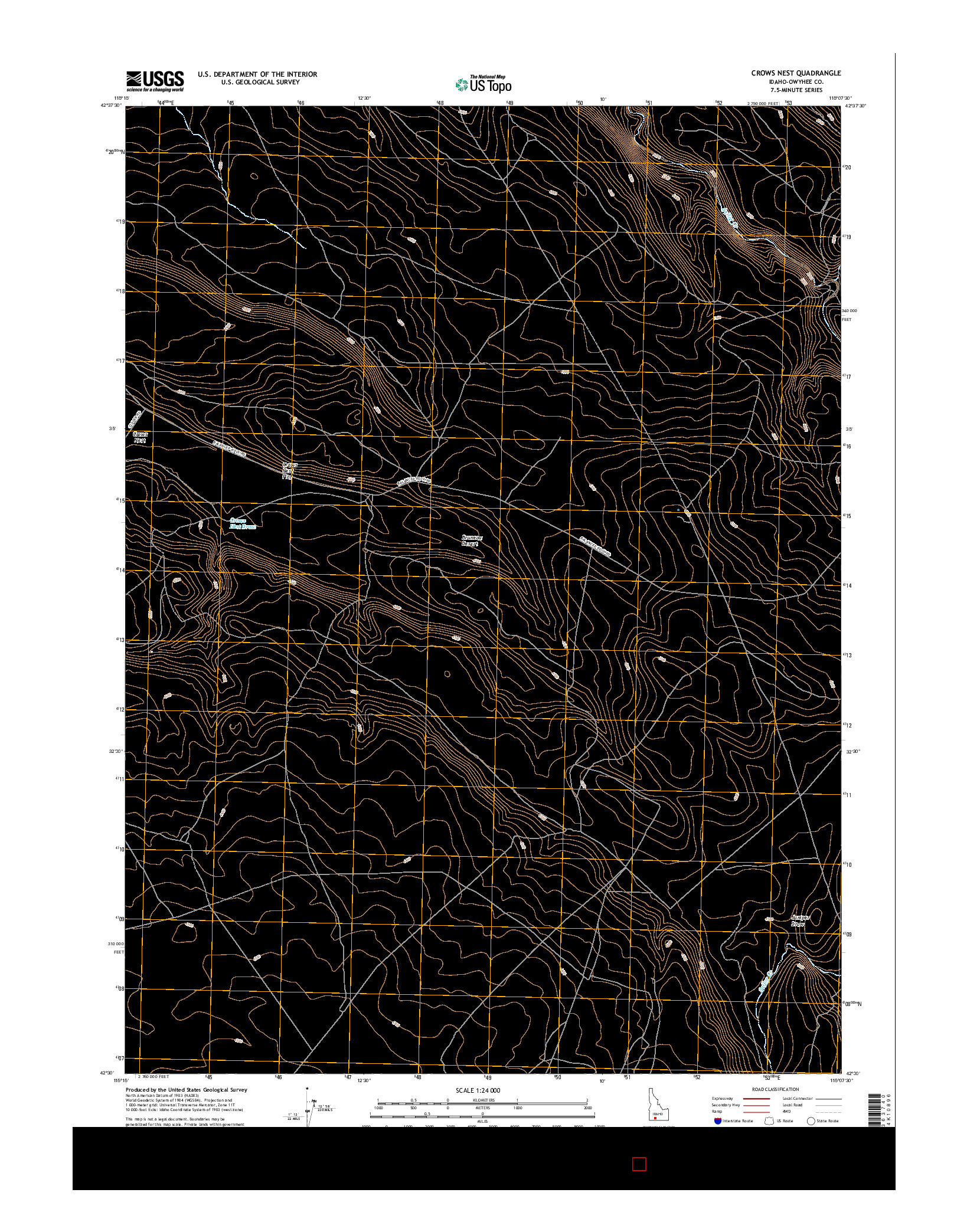 USGS US TOPO 7.5-MINUTE MAP FOR CROWS NEST, ID 2017