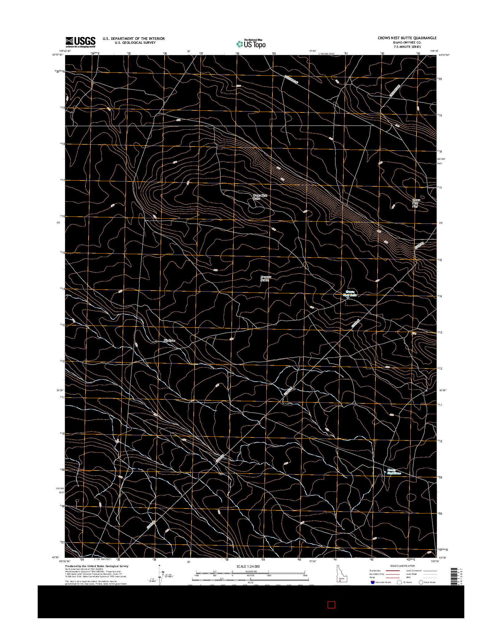 USGS US TOPO 7.5-MINUTE MAP FOR CROWS NEST BUTTE, ID 2017