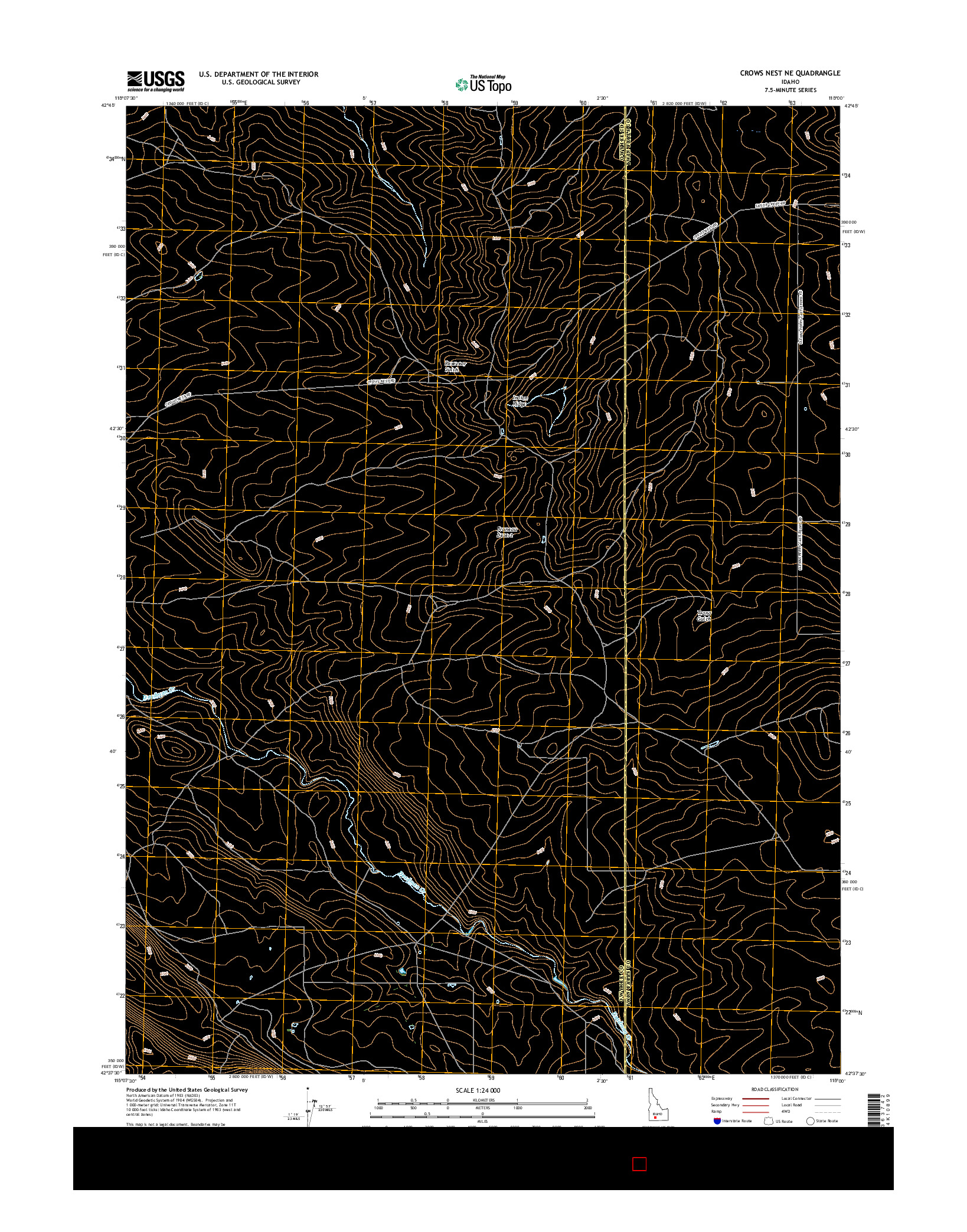 USGS US TOPO 7.5-MINUTE MAP FOR CROWS NEST NE, ID 2017