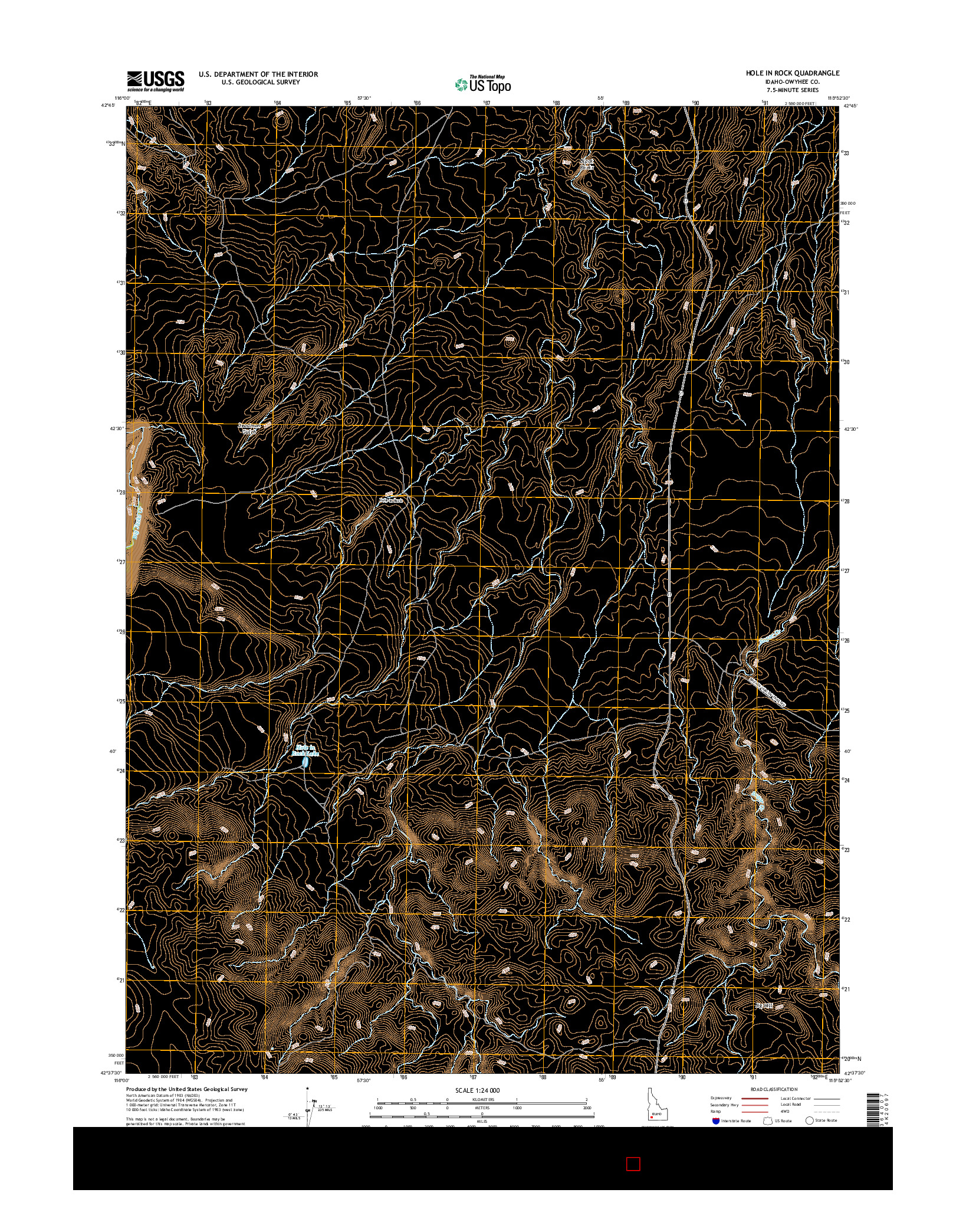 USGS US TOPO 7.5-MINUTE MAP FOR HOLE IN ROCK, ID 2017