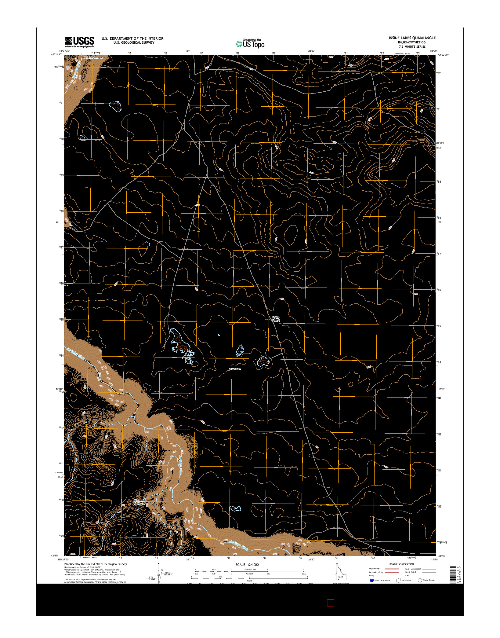 USGS US TOPO 7.5-MINUTE MAP FOR INSIDE LAKES, ID 2017