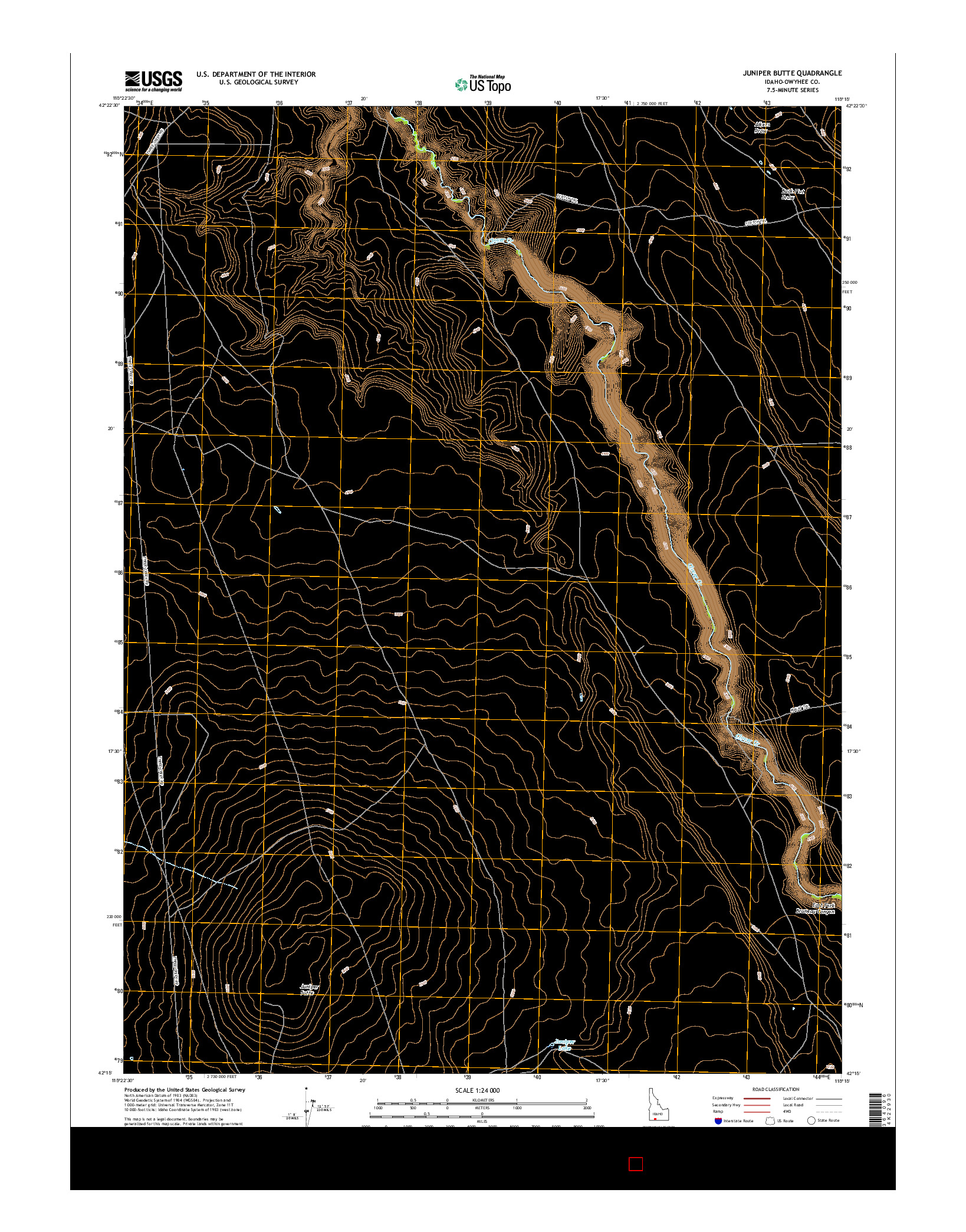 USGS US TOPO 7.5-MINUTE MAP FOR JUNIPER BUTTE, ID 2017