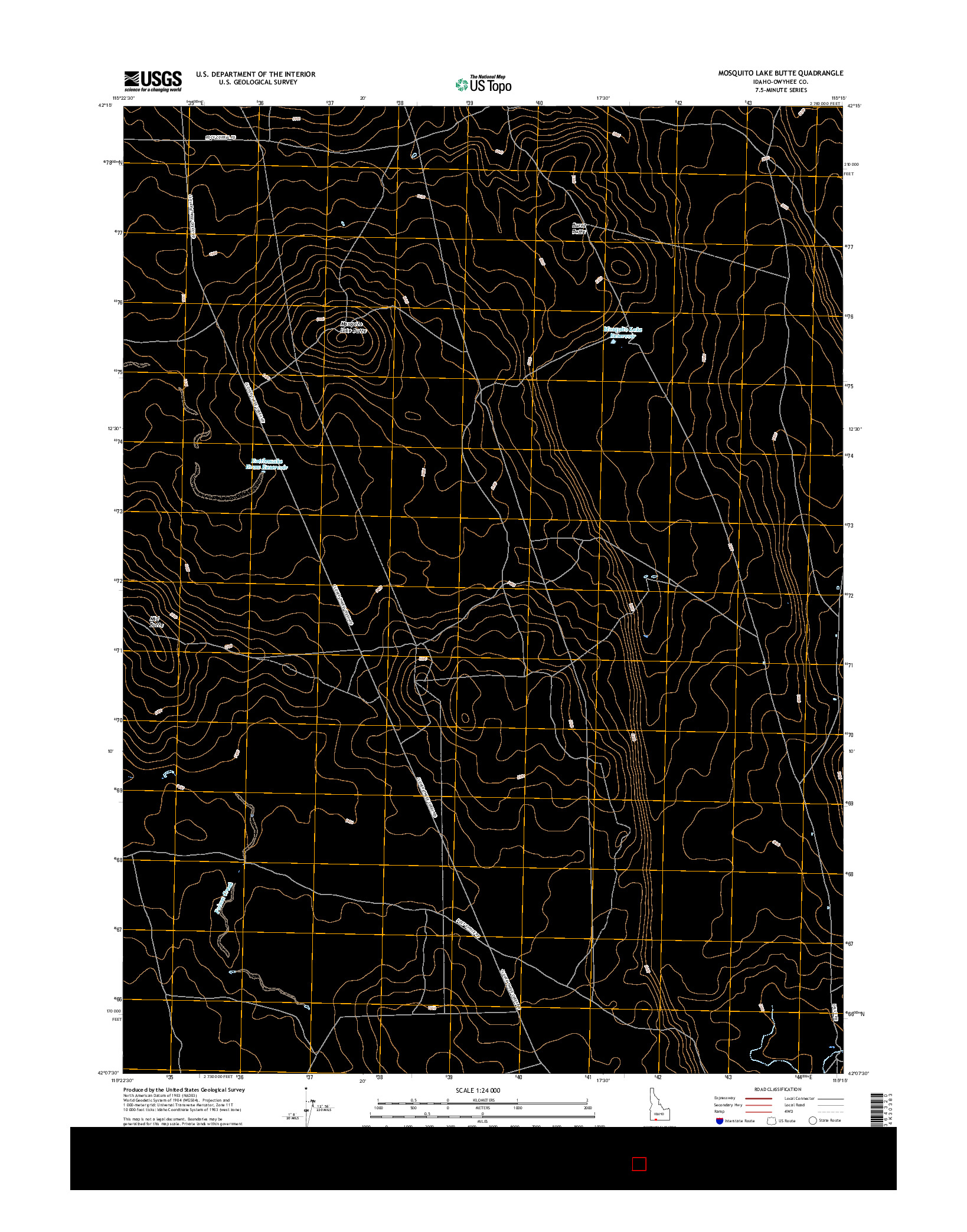 USGS US TOPO 7.5-MINUTE MAP FOR MOSQUITO LAKE BUTTE, ID 2017