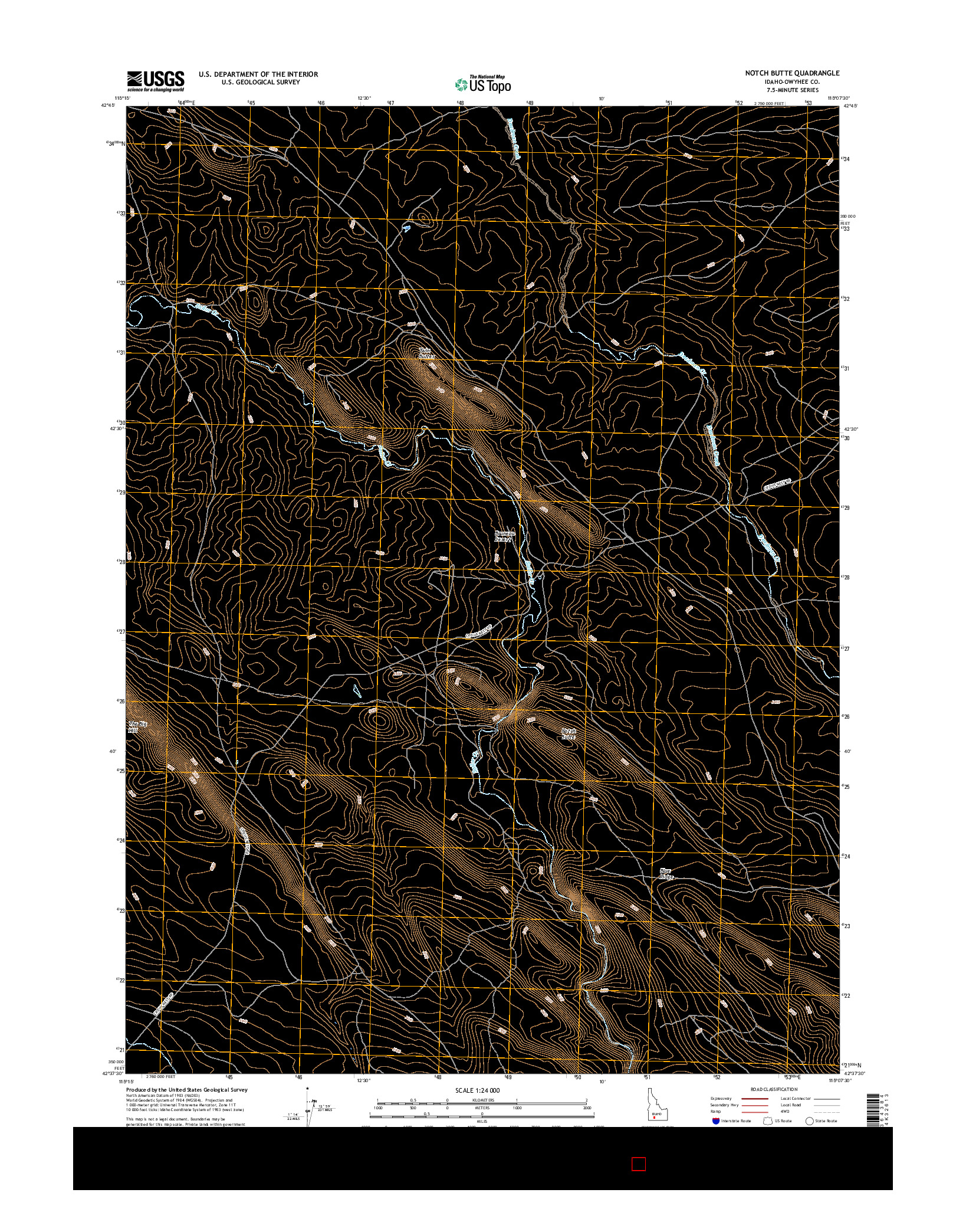 USGS US TOPO 7.5-MINUTE MAP FOR NOTCH BUTTE, ID 2017