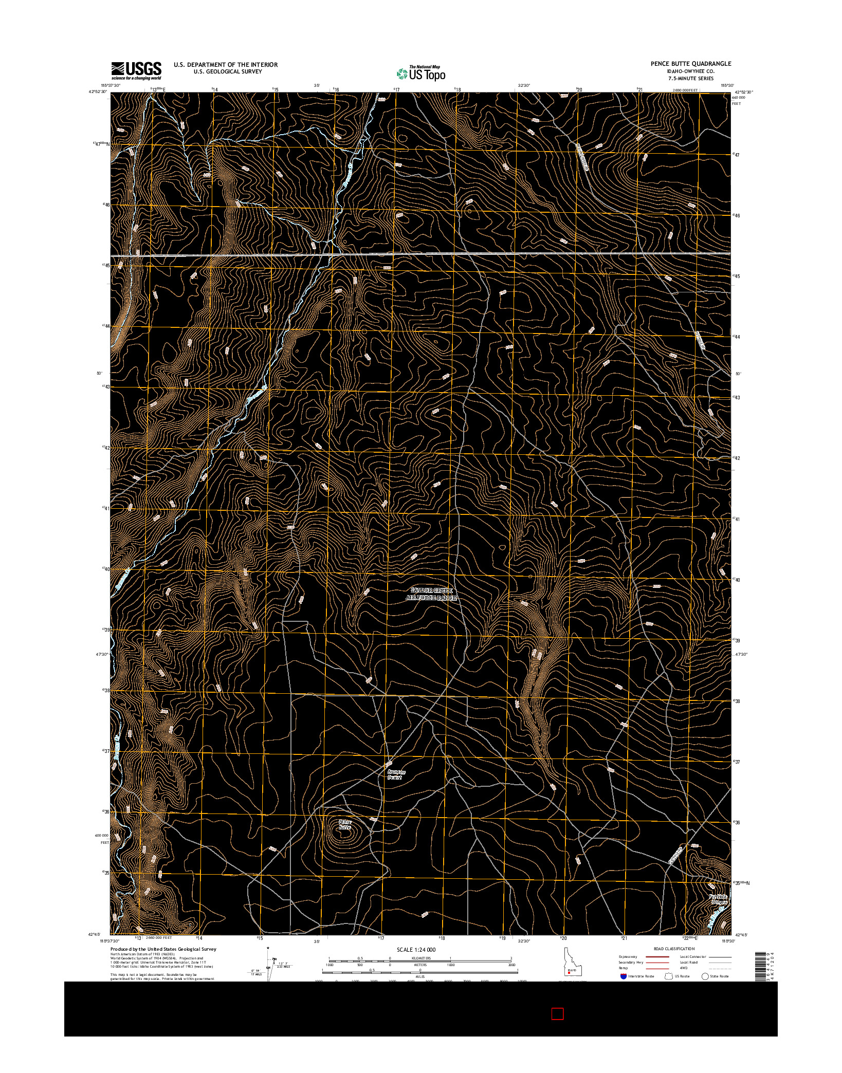 USGS US TOPO 7.5-MINUTE MAP FOR PENCE BUTTE, ID 2017