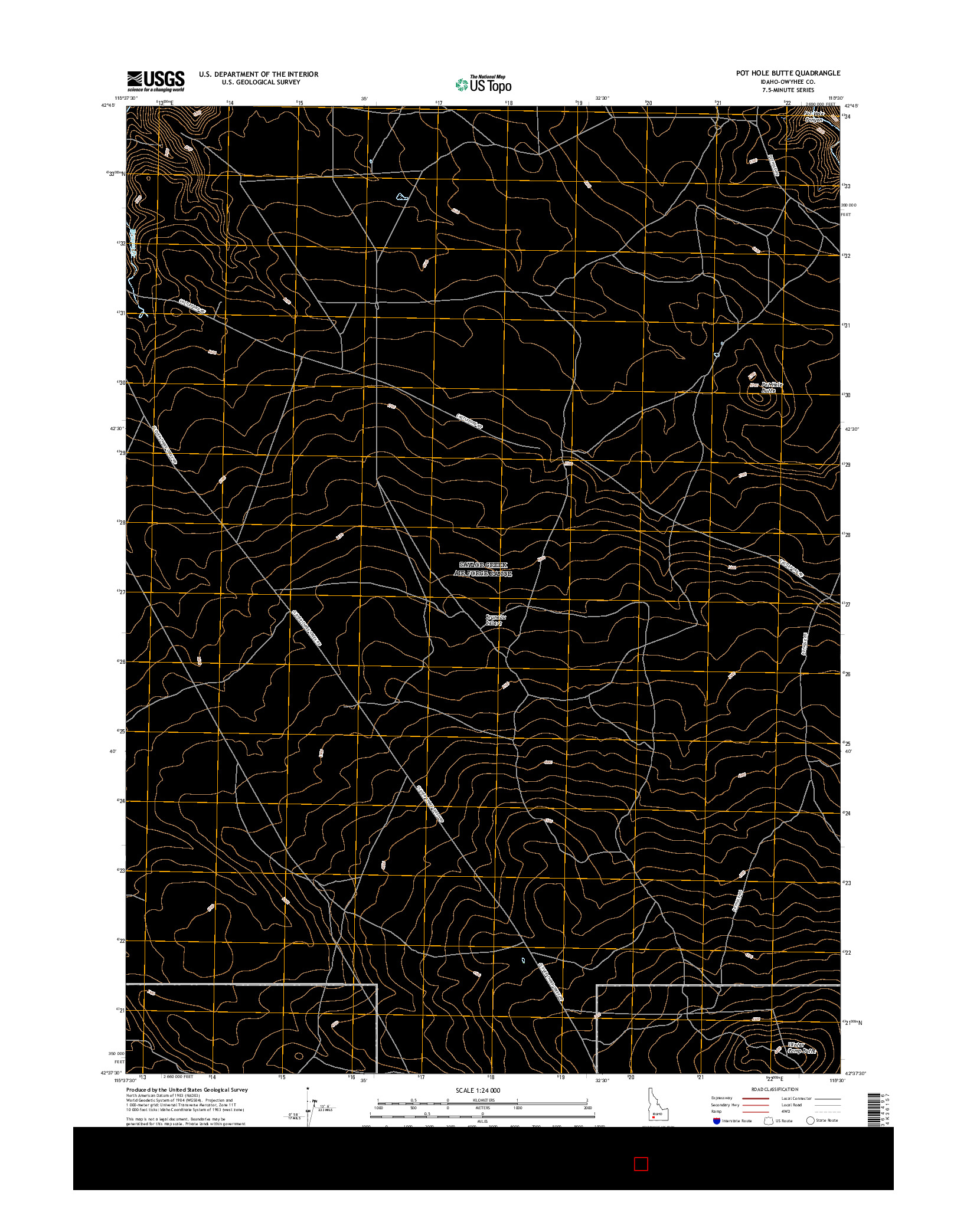 USGS US TOPO 7.5-MINUTE MAP FOR POT HOLE BUTTE, ID 2017