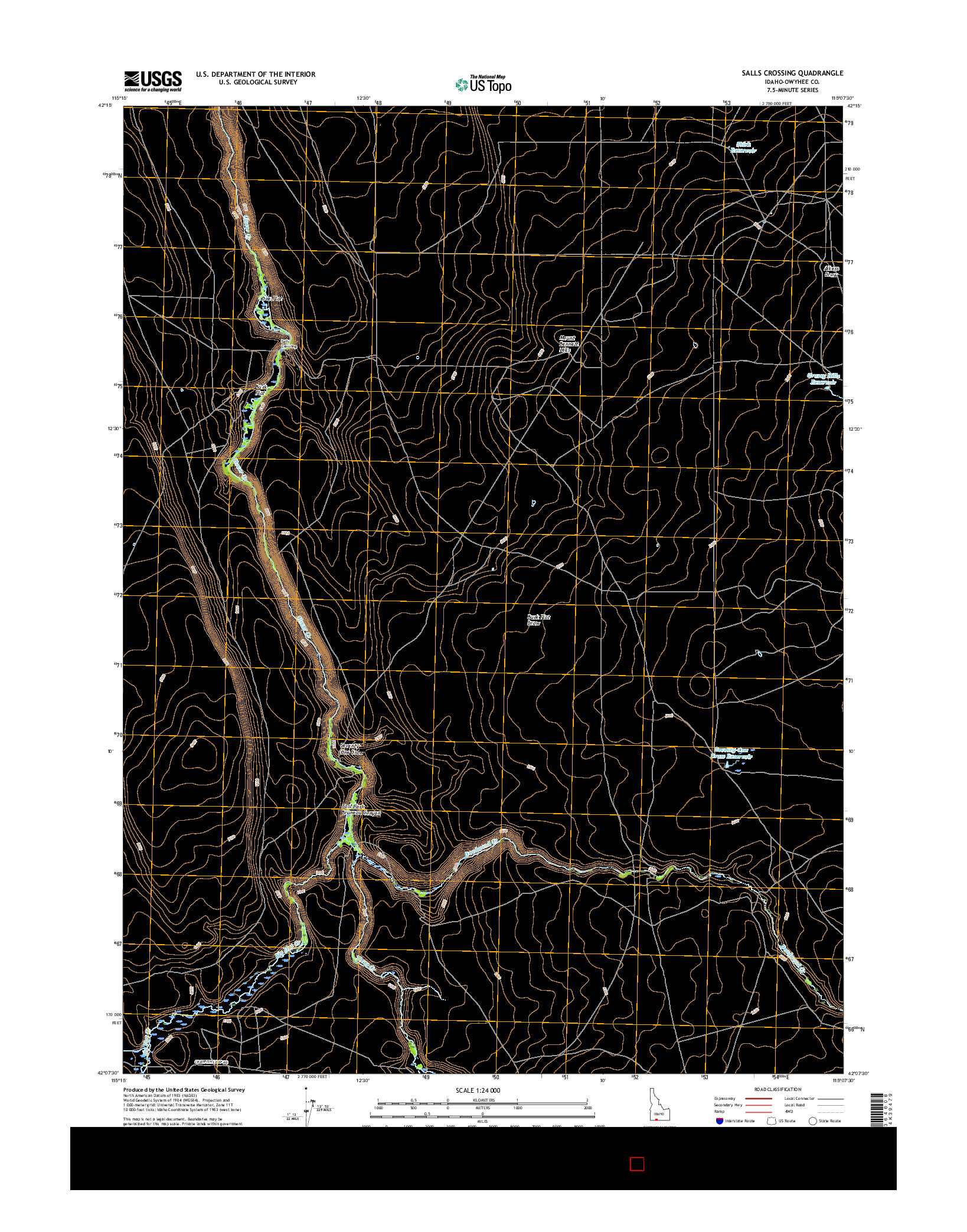 USGS US TOPO 7.5-MINUTE MAP FOR SALLS CROSSING, ID 2017