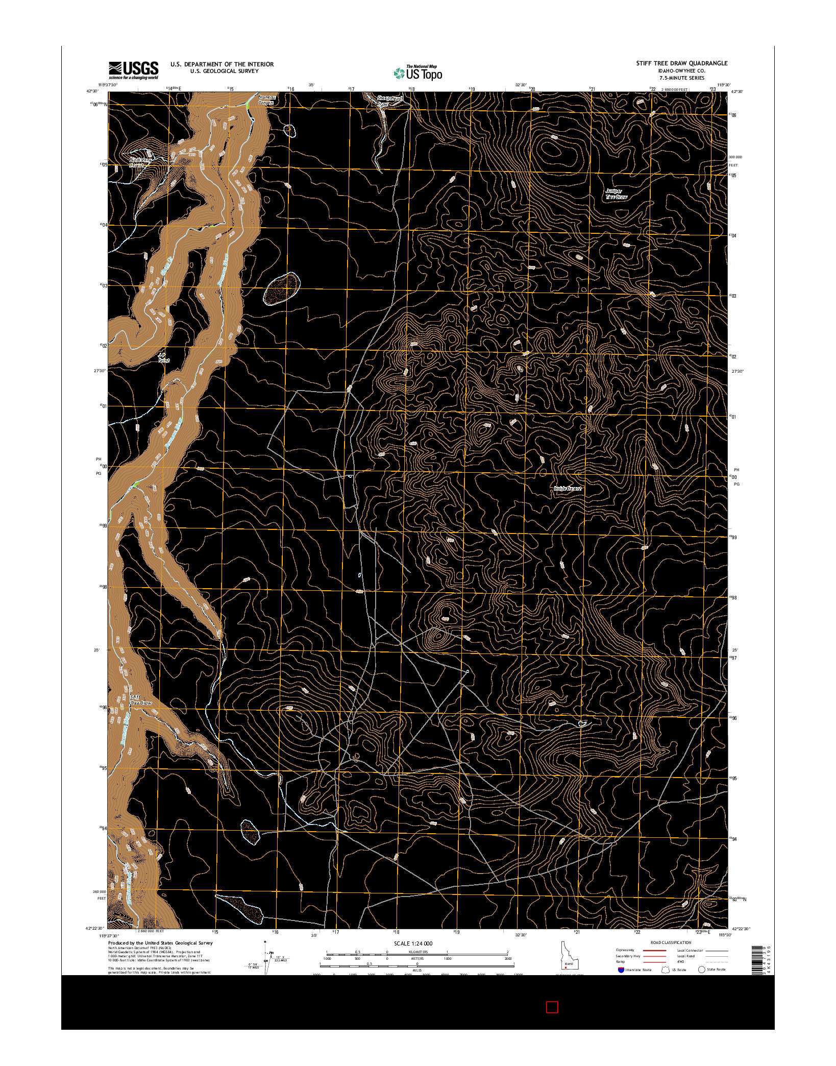 USGS US TOPO 7.5-MINUTE MAP FOR STIFF TREE DRAW, ID 2017