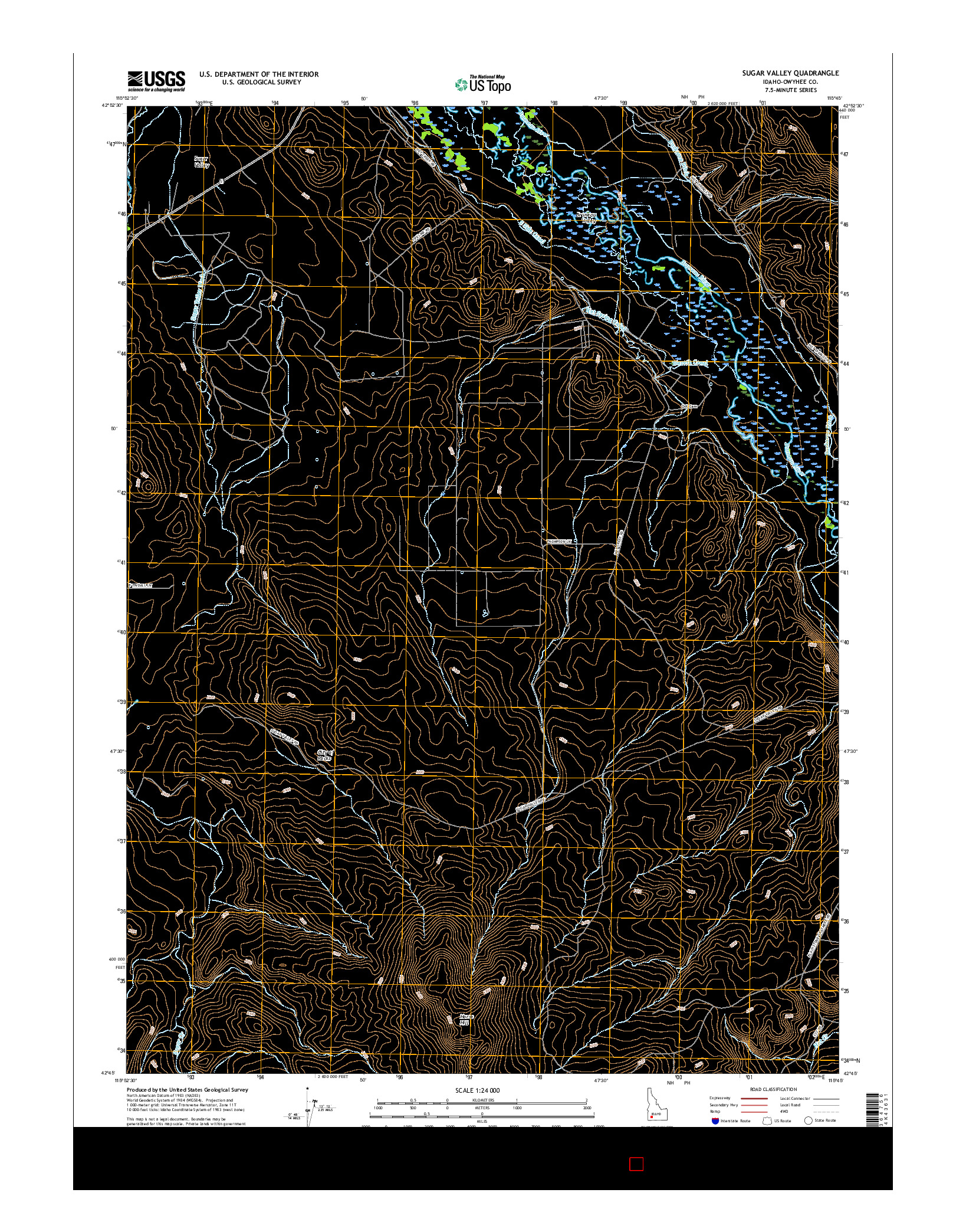USGS US TOPO 7.5-MINUTE MAP FOR SUGAR VALLEY, ID 2017
