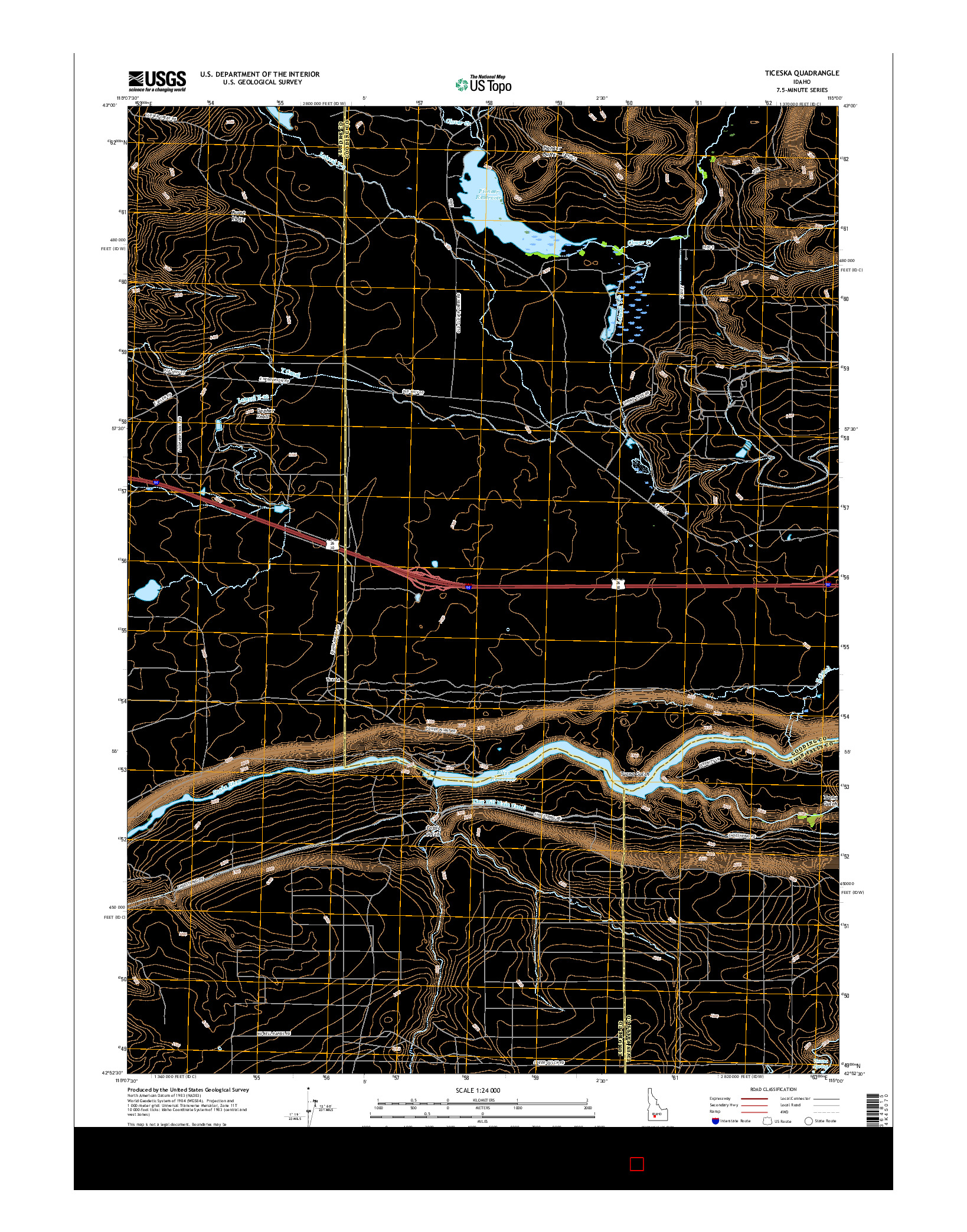 USGS US TOPO 7.5-MINUTE MAP FOR TICESKA, ID 2017