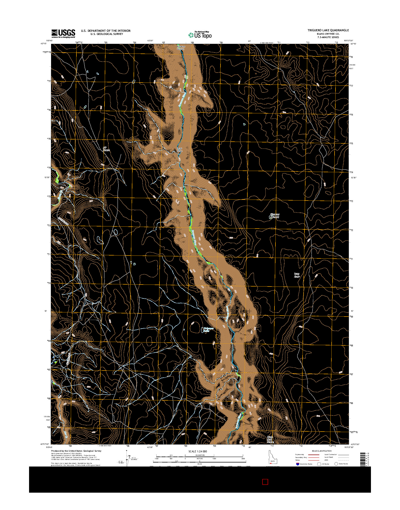USGS US TOPO 7.5-MINUTE MAP FOR TRIGUERO LAKE, ID 2017