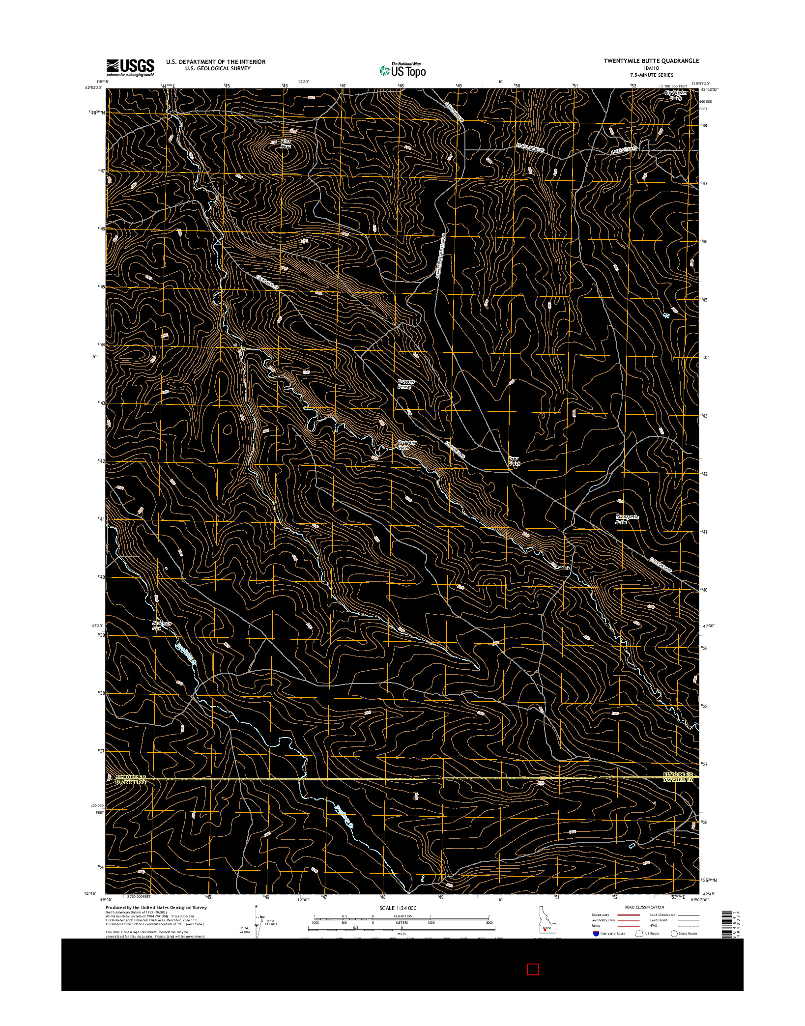 USGS US TOPO 7.5-MINUTE MAP FOR TWENTYMILE BUTTE, ID 2017