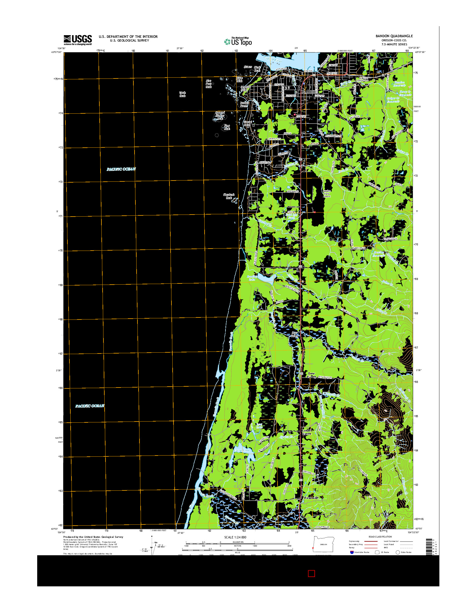 USGS US TOPO 7.5-MINUTE MAP FOR BANDON, OR 2017