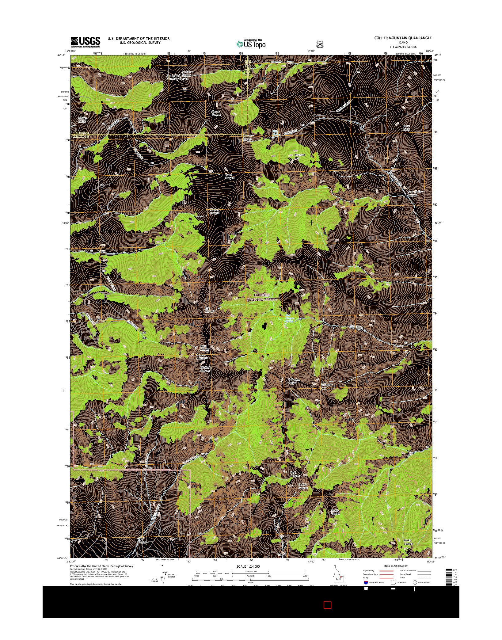 USGS US TOPO 7.5-MINUTE MAP FOR COPPER MOUNTAIN, ID 2017