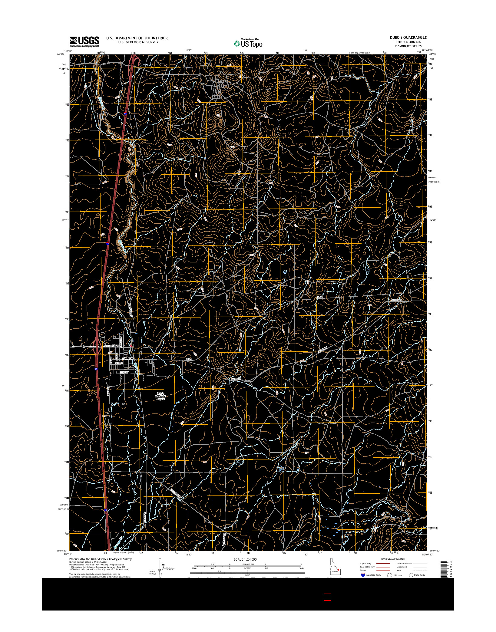 USGS US TOPO 7.5-MINUTE MAP FOR DUBOIS, ID 2017