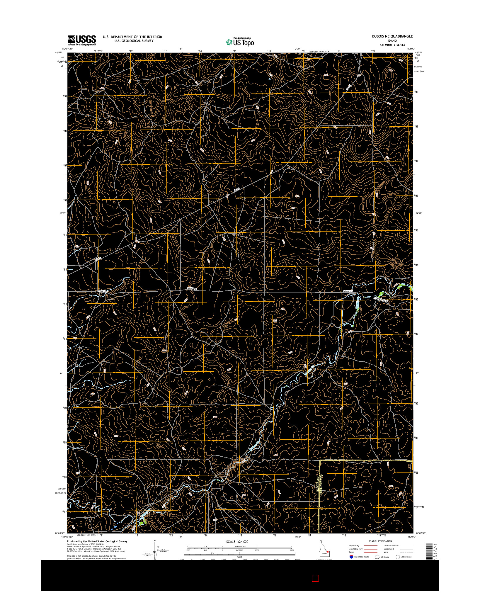 USGS US TOPO 7.5-MINUTE MAP FOR DUBOIS NE, ID 2017
