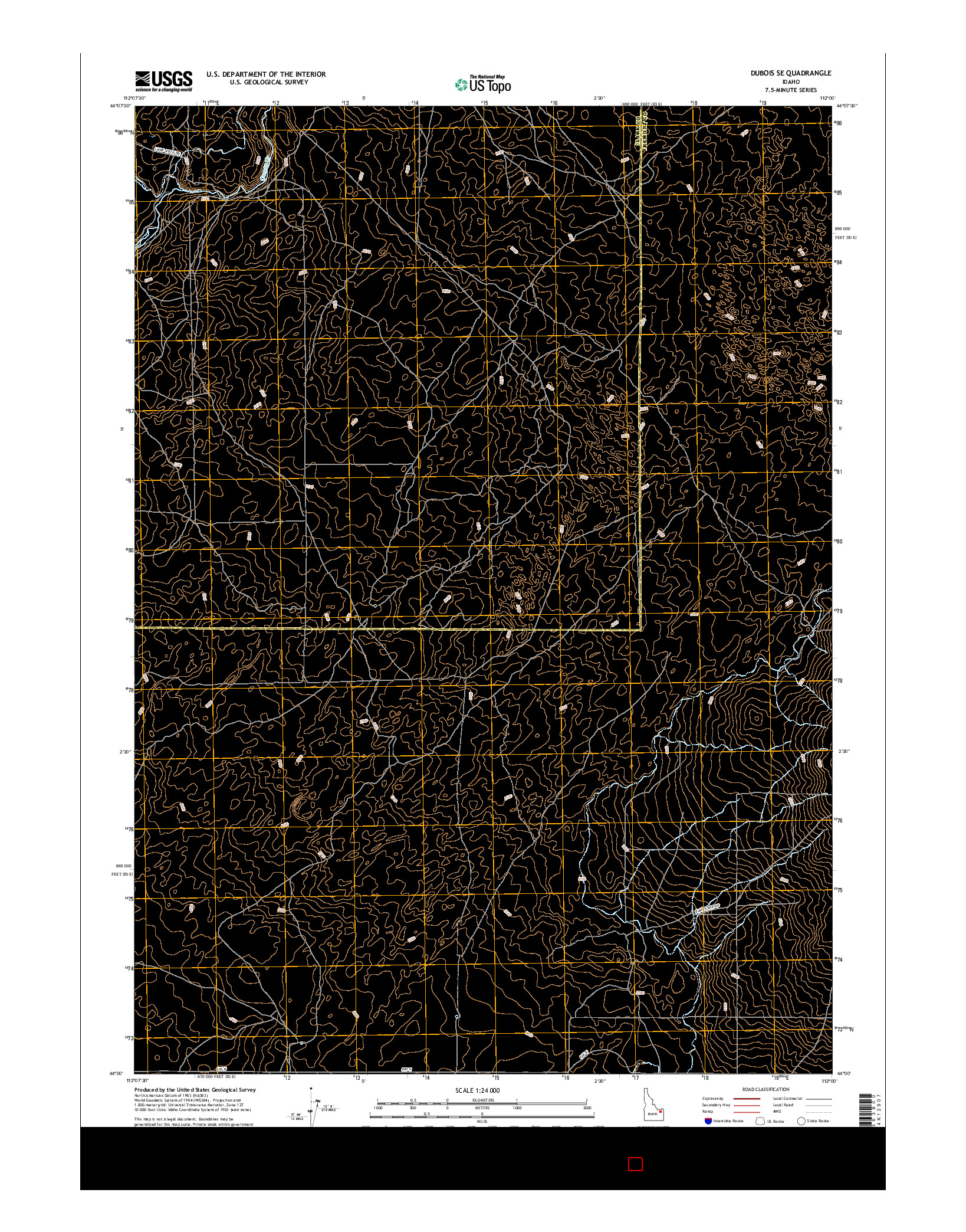 USGS US TOPO 7.5-MINUTE MAP FOR DUBOIS SE, ID 2017