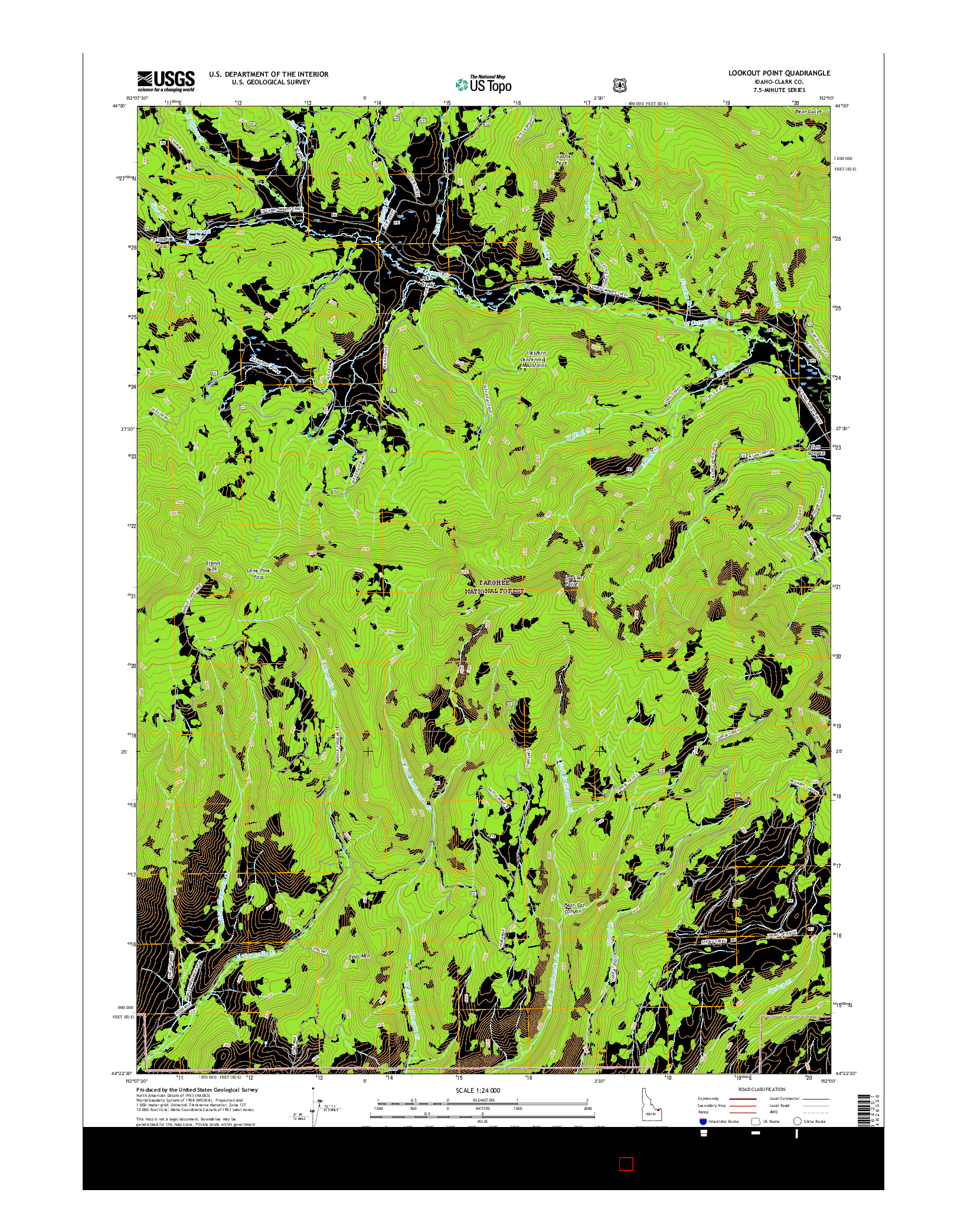 USGS US TOPO 7.5-MINUTE MAP FOR LOOKOUT POINT, ID 2017