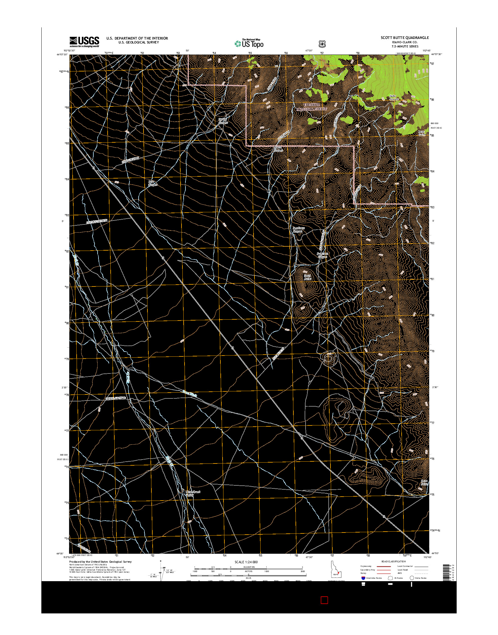 USGS US TOPO 7.5-MINUTE MAP FOR SCOTT BUTTE, ID 2017