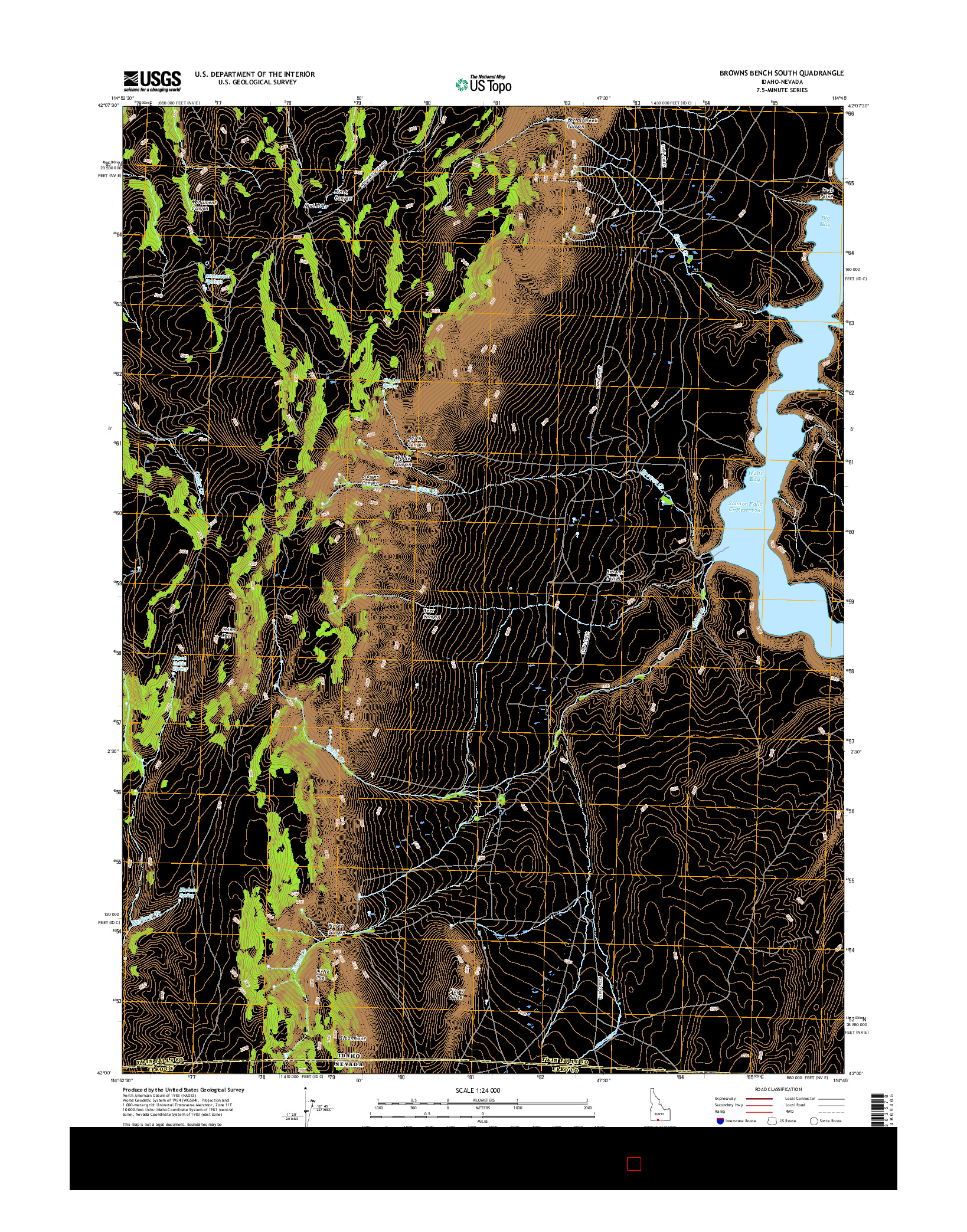 USGS US TOPO 7.5-MINUTE MAP FOR BROWNS BENCH SOUTH, ID-NV 2017