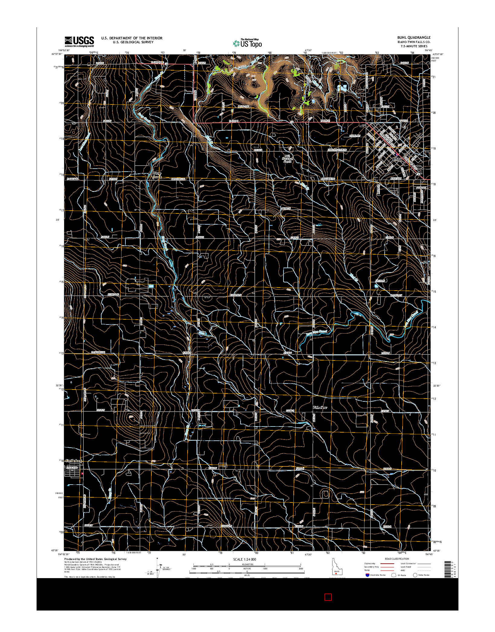 USGS US TOPO 7.5-MINUTE MAP FOR BUHL, ID 2017