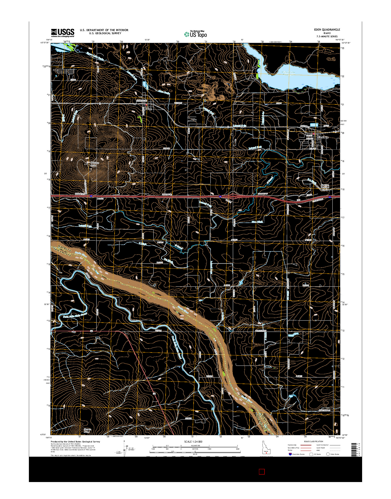 USGS US TOPO 7.5-MINUTE MAP FOR EDEN, ID 2017