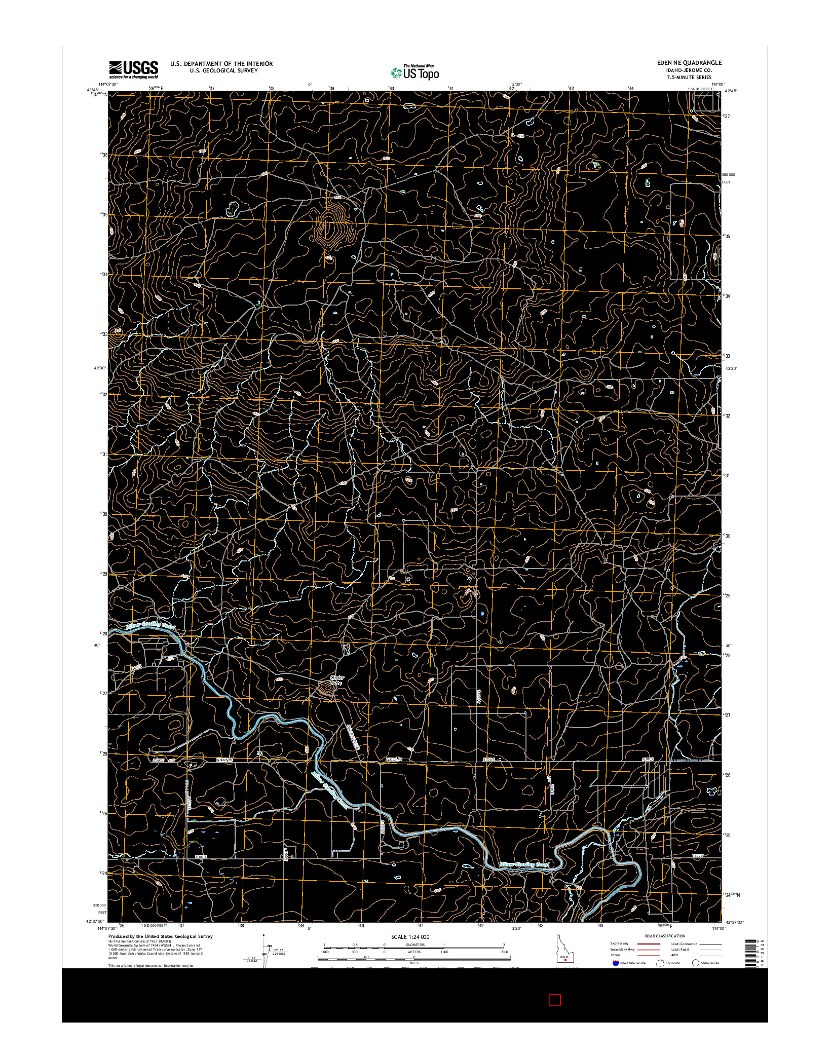 USGS US TOPO 7.5-MINUTE MAP FOR EDEN NE, ID 2017