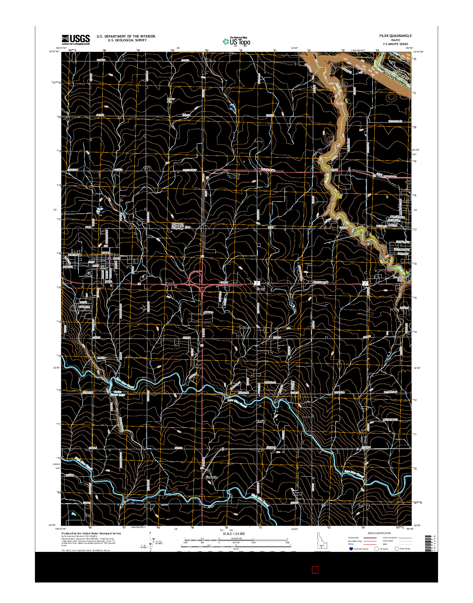 USGS US TOPO 7.5-MINUTE MAP FOR FILER, ID 2017