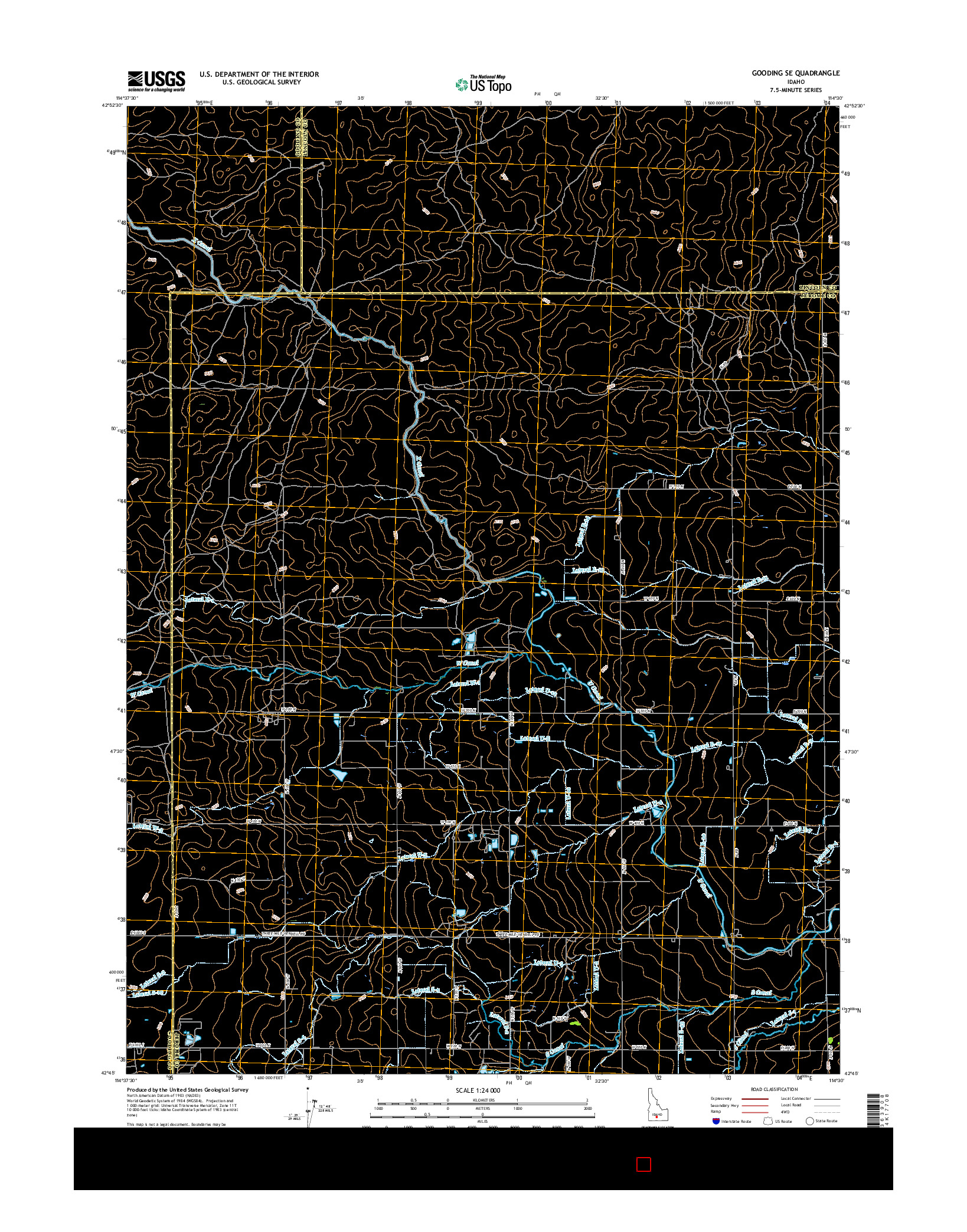 USGS US TOPO 7.5-MINUTE MAP FOR GOODING SE, ID 2017