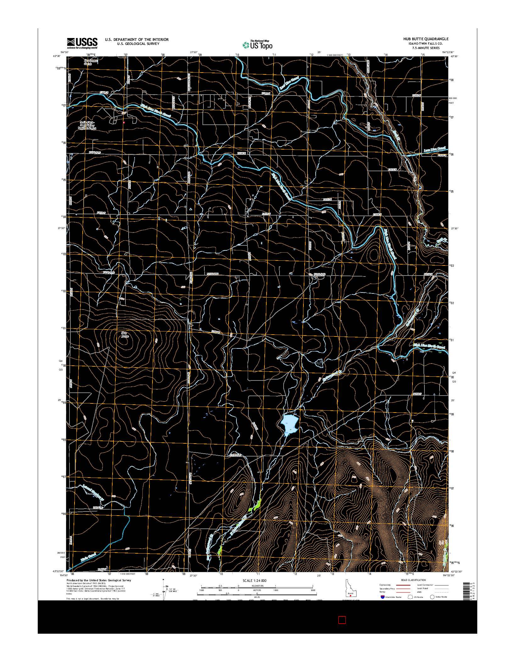 USGS US TOPO 7.5-MINUTE MAP FOR HUB BUTTE, ID 2017