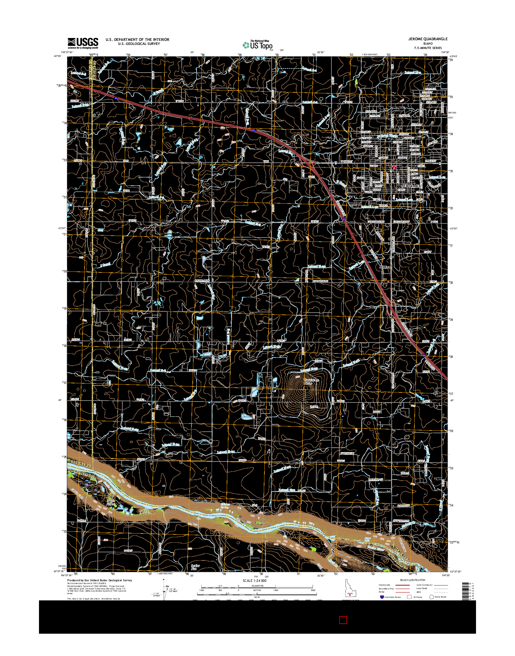 USGS US TOPO 7.5-MINUTE MAP FOR JEROME, ID 2017