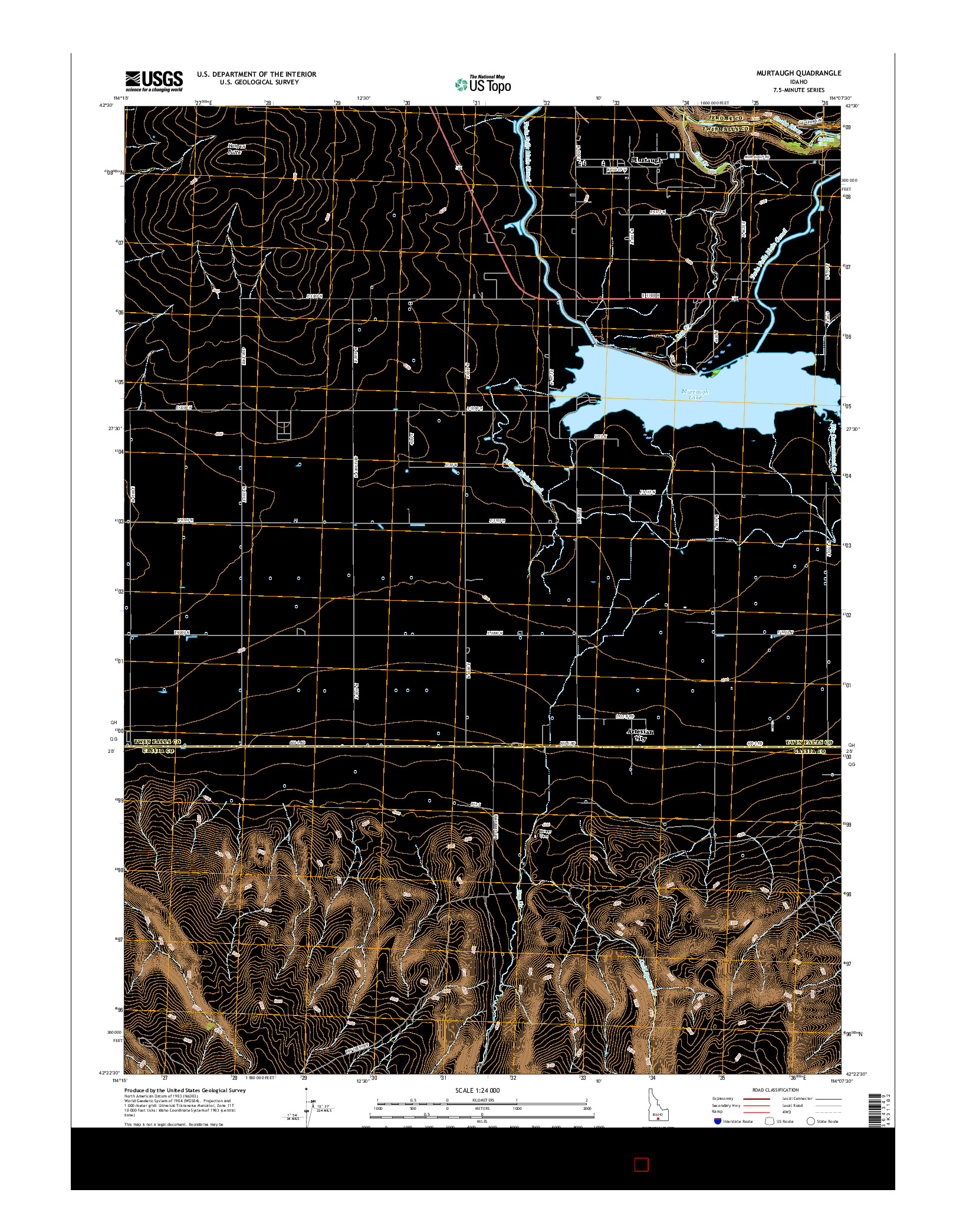 USGS US TOPO 7.5-MINUTE MAP FOR MURTAUGH, ID 2017