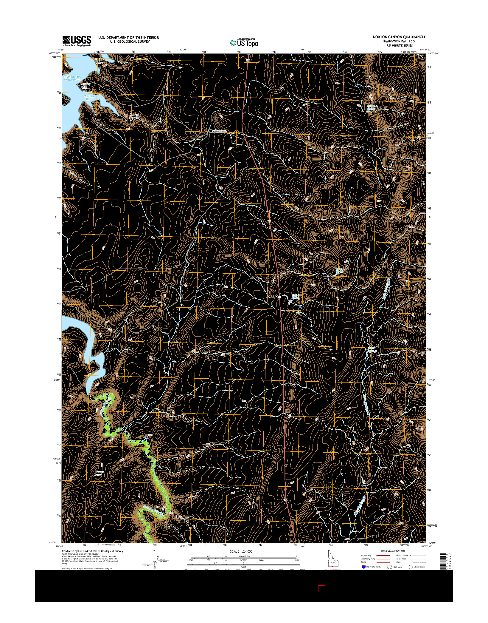 USGS US TOPO 7.5-MINUTE MAP FOR NORTON CANYON, ID 2017