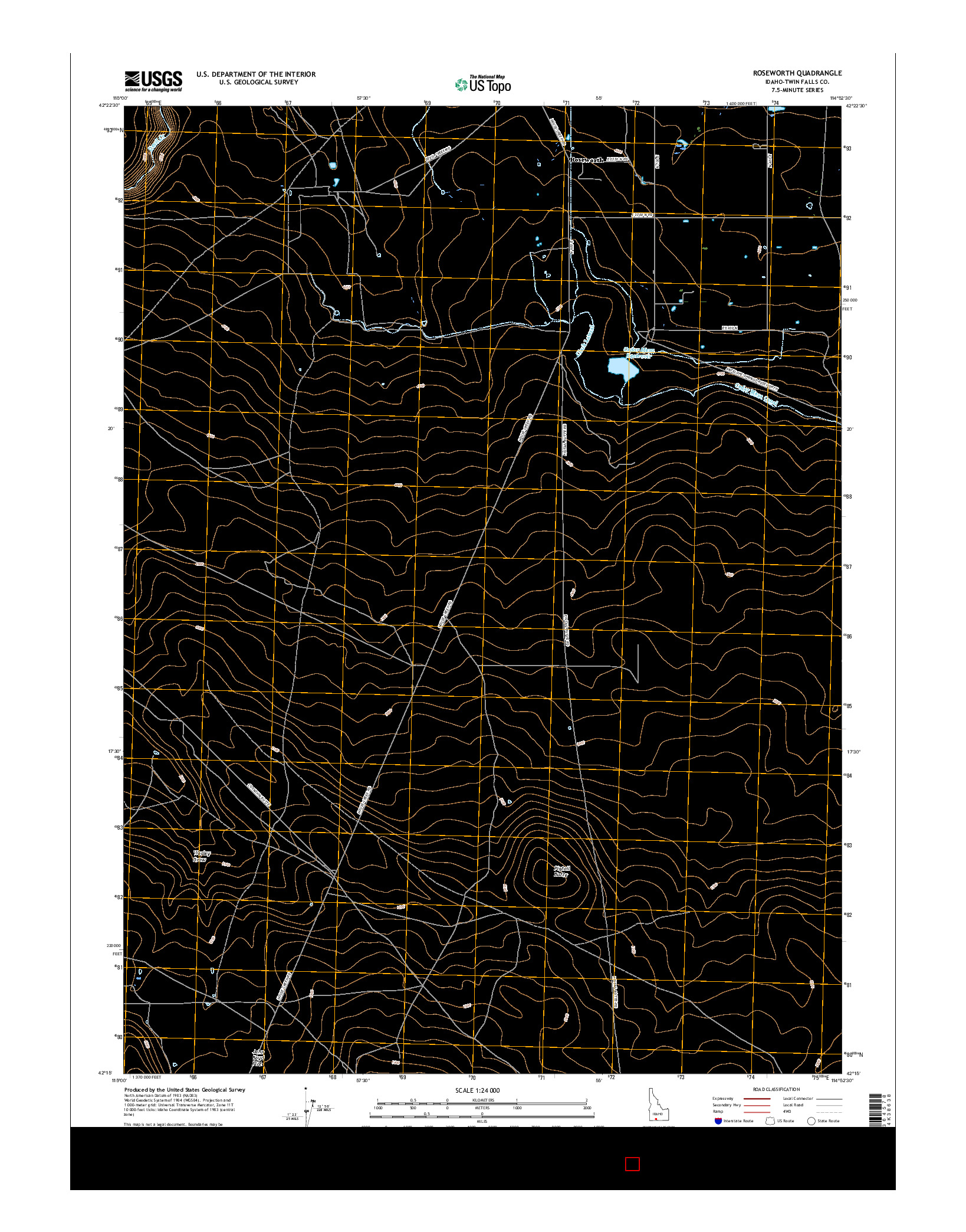 USGS US TOPO 7.5-MINUTE MAP FOR ROSEWORTH, ID 2017