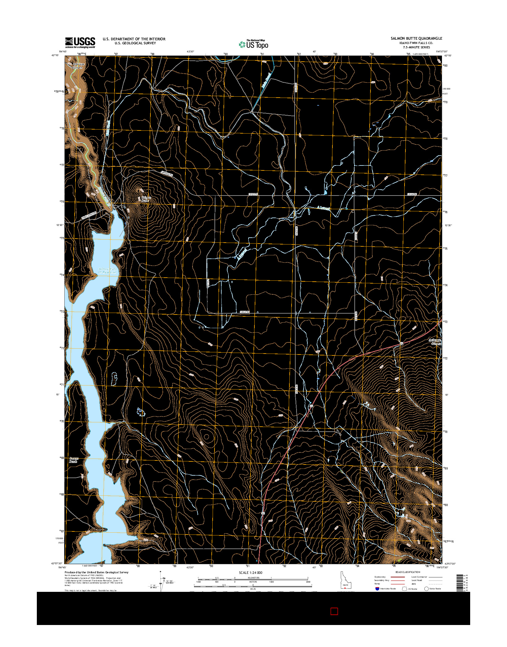 USGS US TOPO 7.5-MINUTE MAP FOR SALMON BUTTE, ID 2017