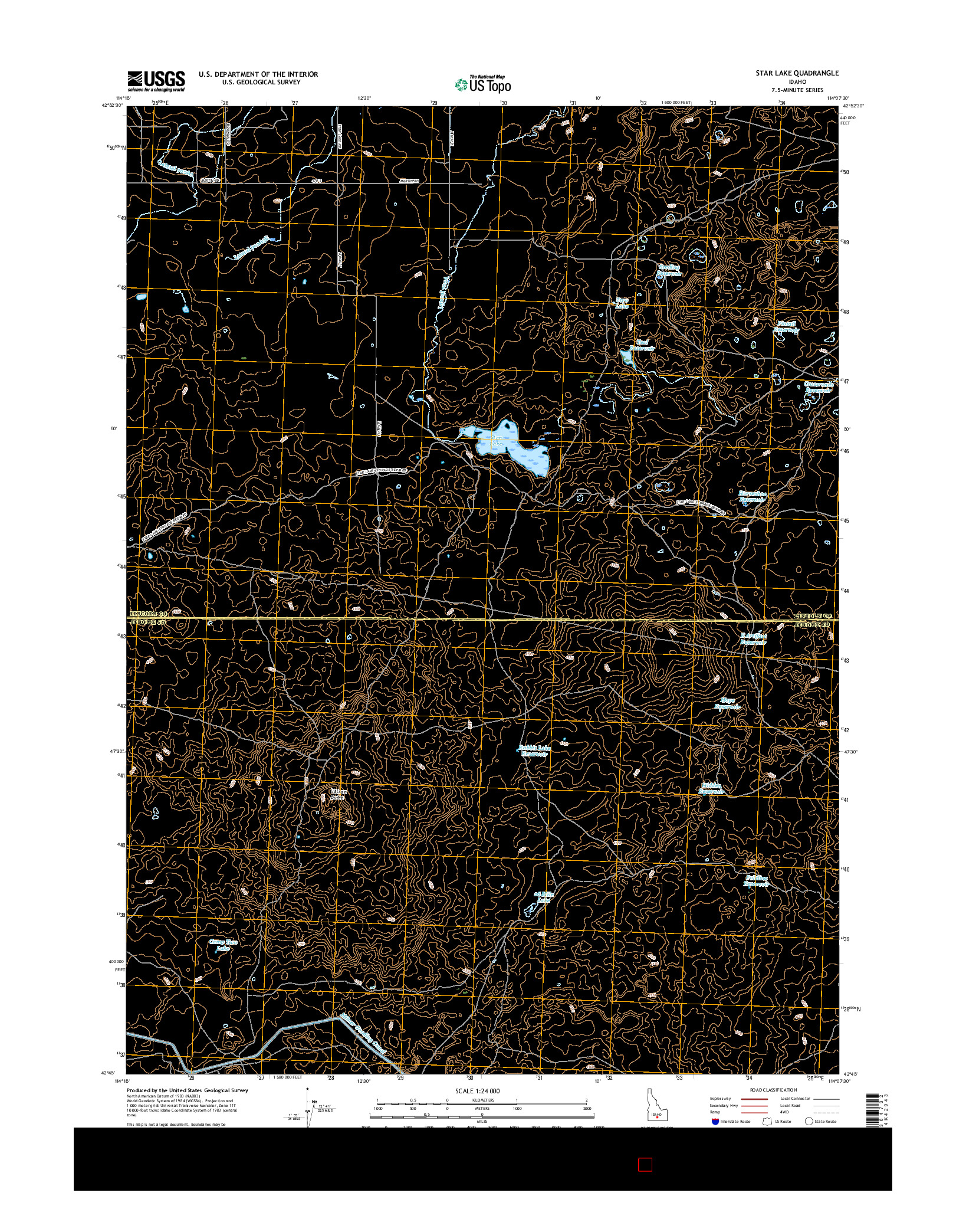 USGS US TOPO 7.5-MINUTE MAP FOR STAR LAKE, ID 2017