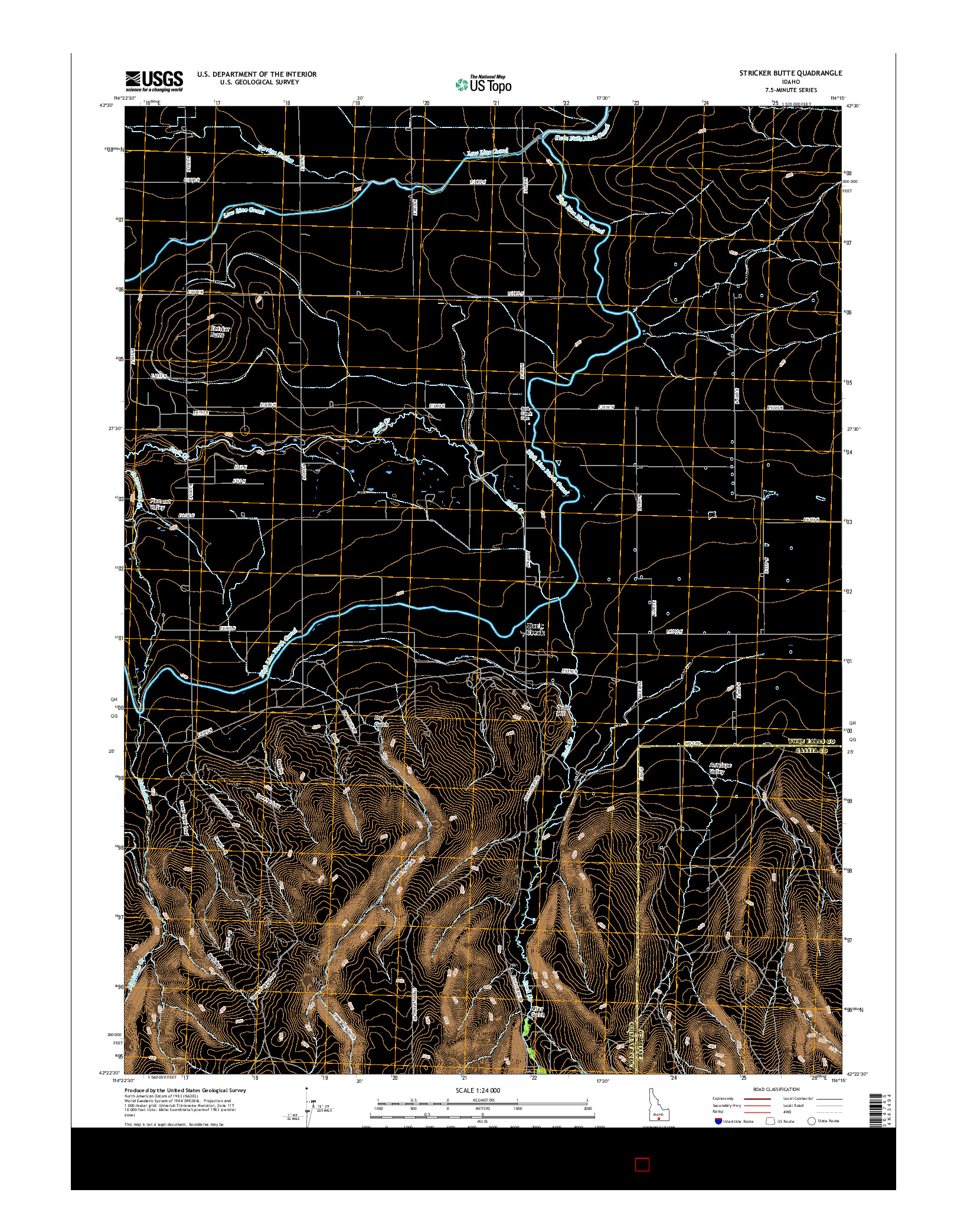 USGS US TOPO 7.5-MINUTE MAP FOR STRICKER BUTTE, ID 2017