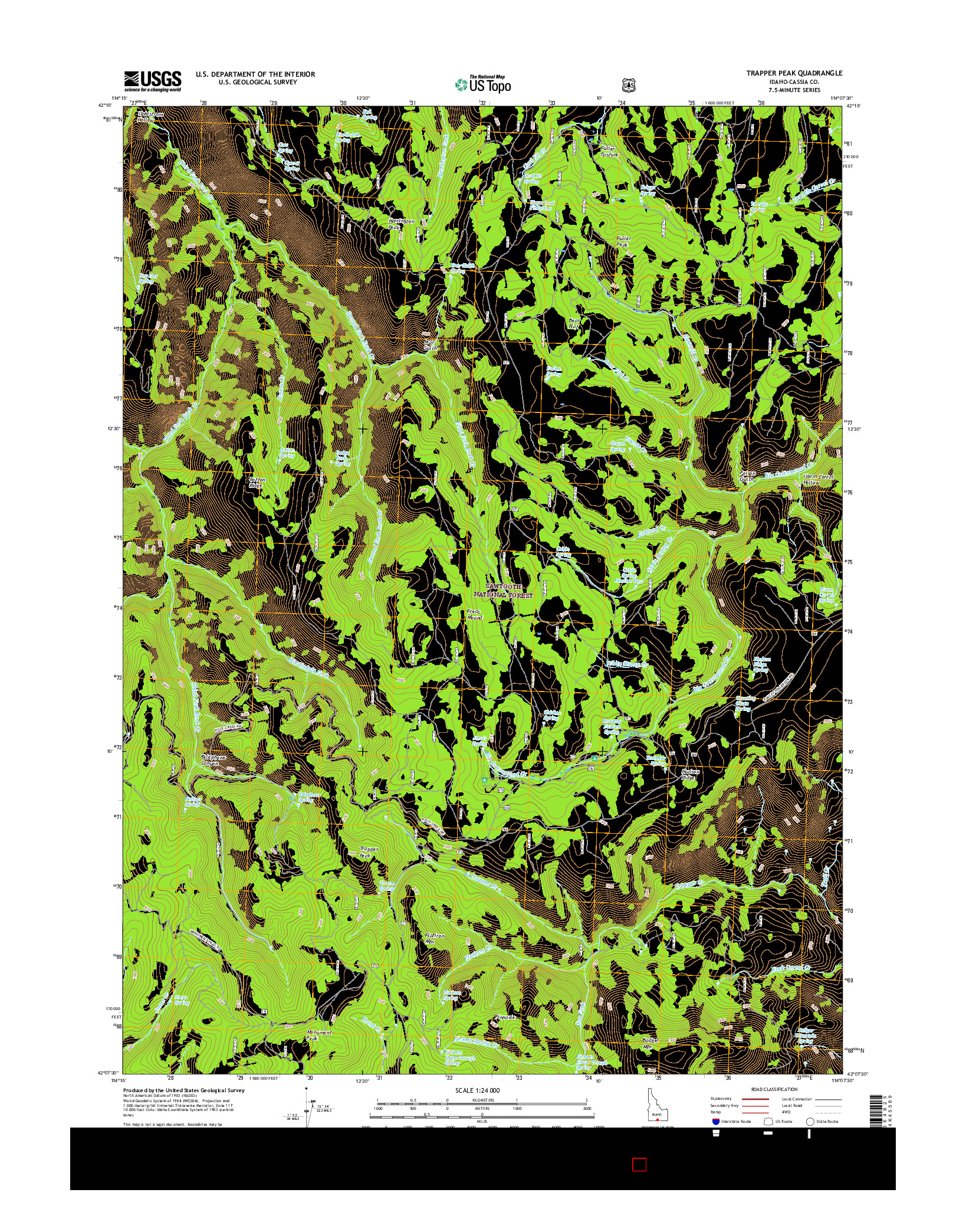 USGS US TOPO 7.5-MINUTE MAP FOR TRAPPER PEAK, ID 2017