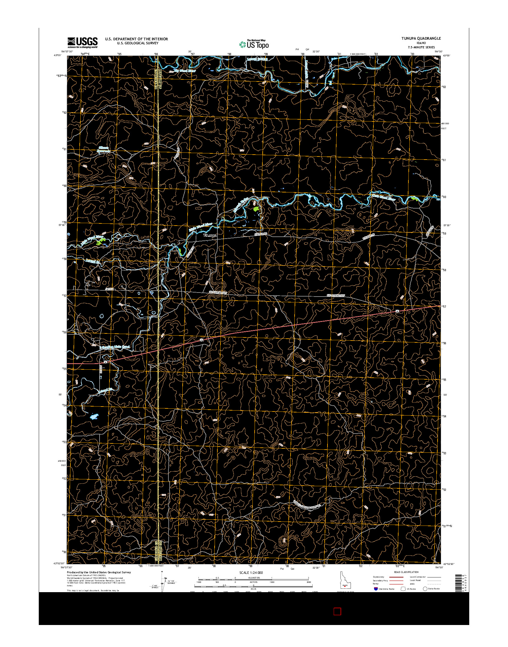 USGS US TOPO 7.5-MINUTE MAP FOR TUNUPA, ID 2017