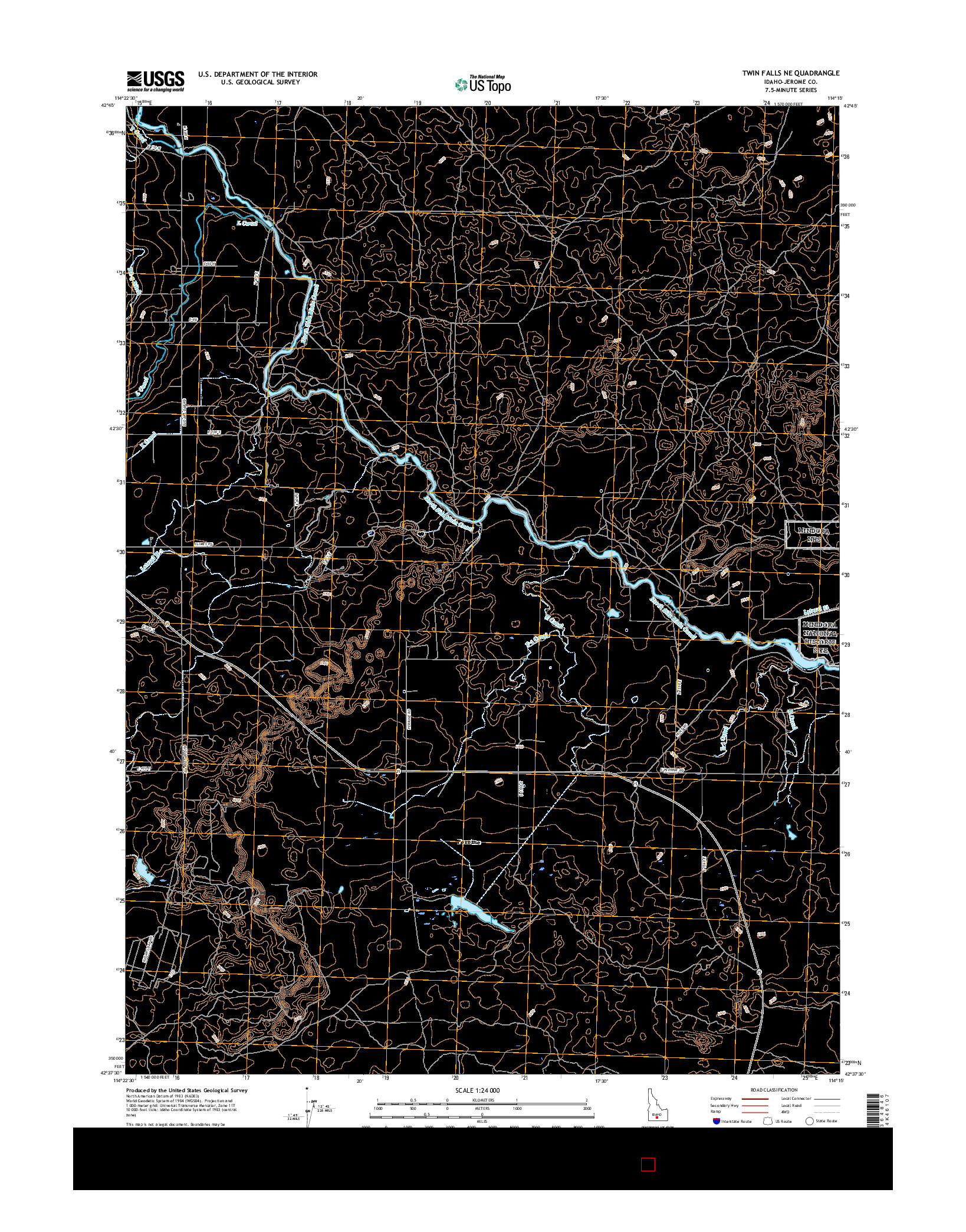 USGS US TOPO 7.5-MINUTE MAP FOR TWIN FALLS NE, ID 2017